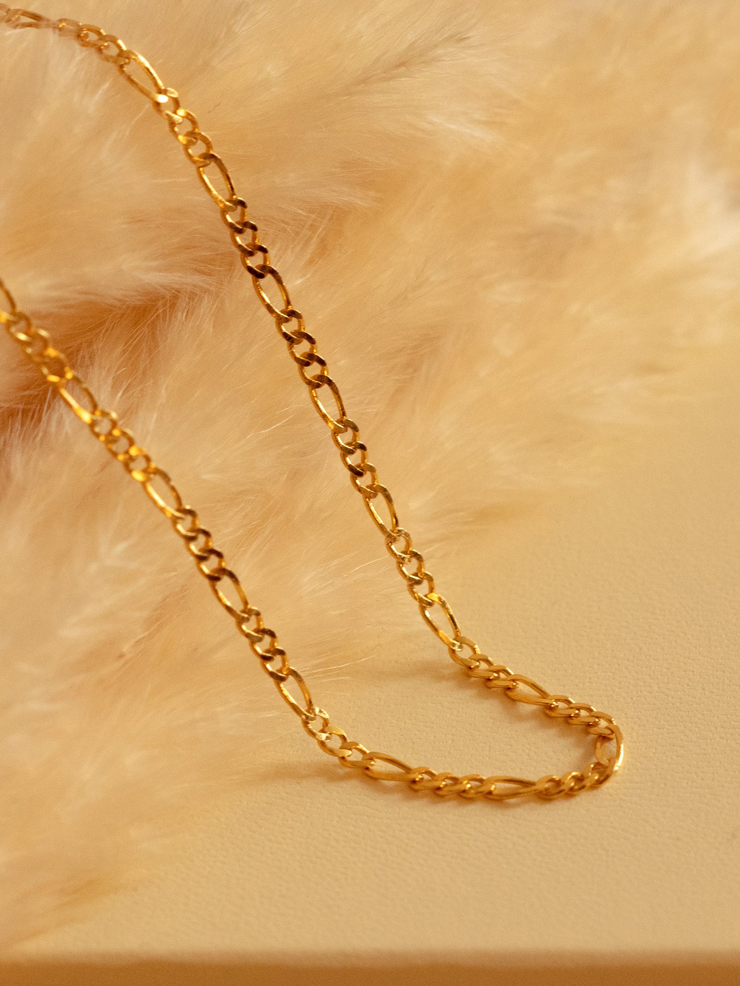 Gold Thin Figaro Chain Necklace