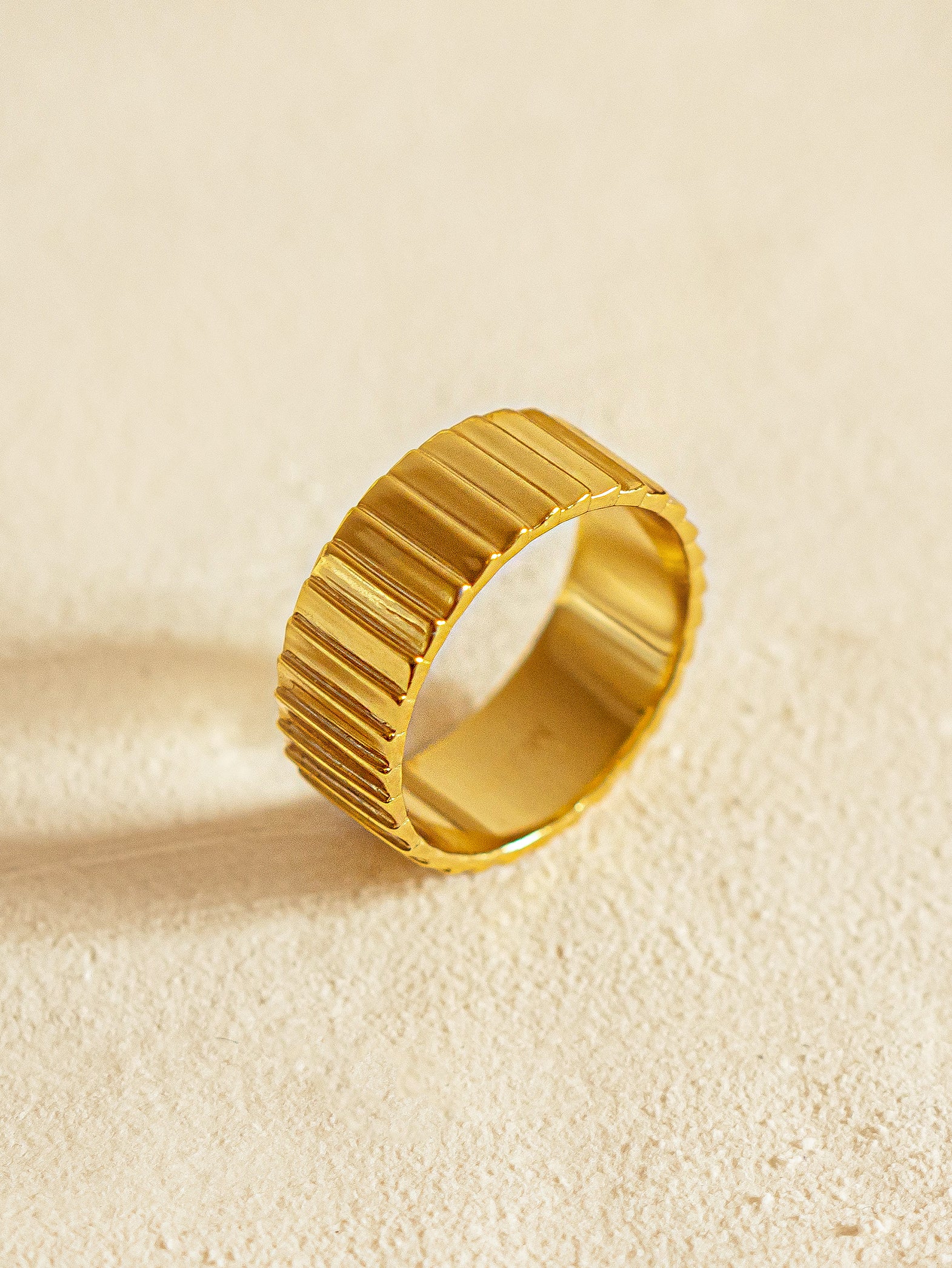 Gold Thick Croissant Ring