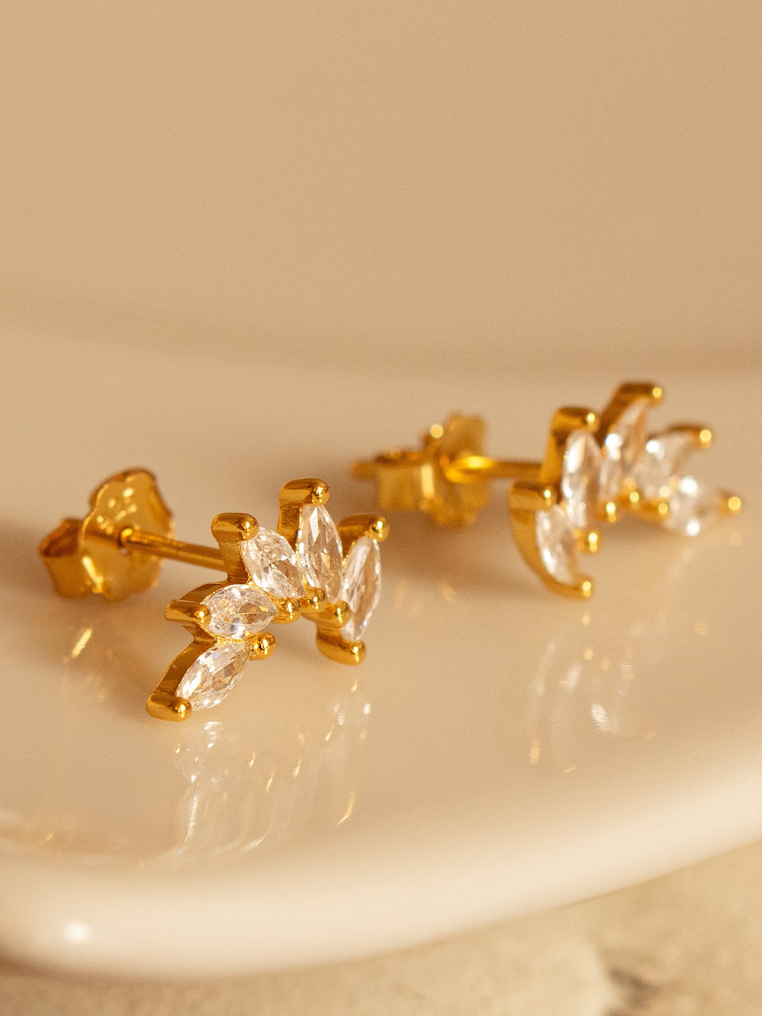 Cluster Stud Earrings - Marquise Crown