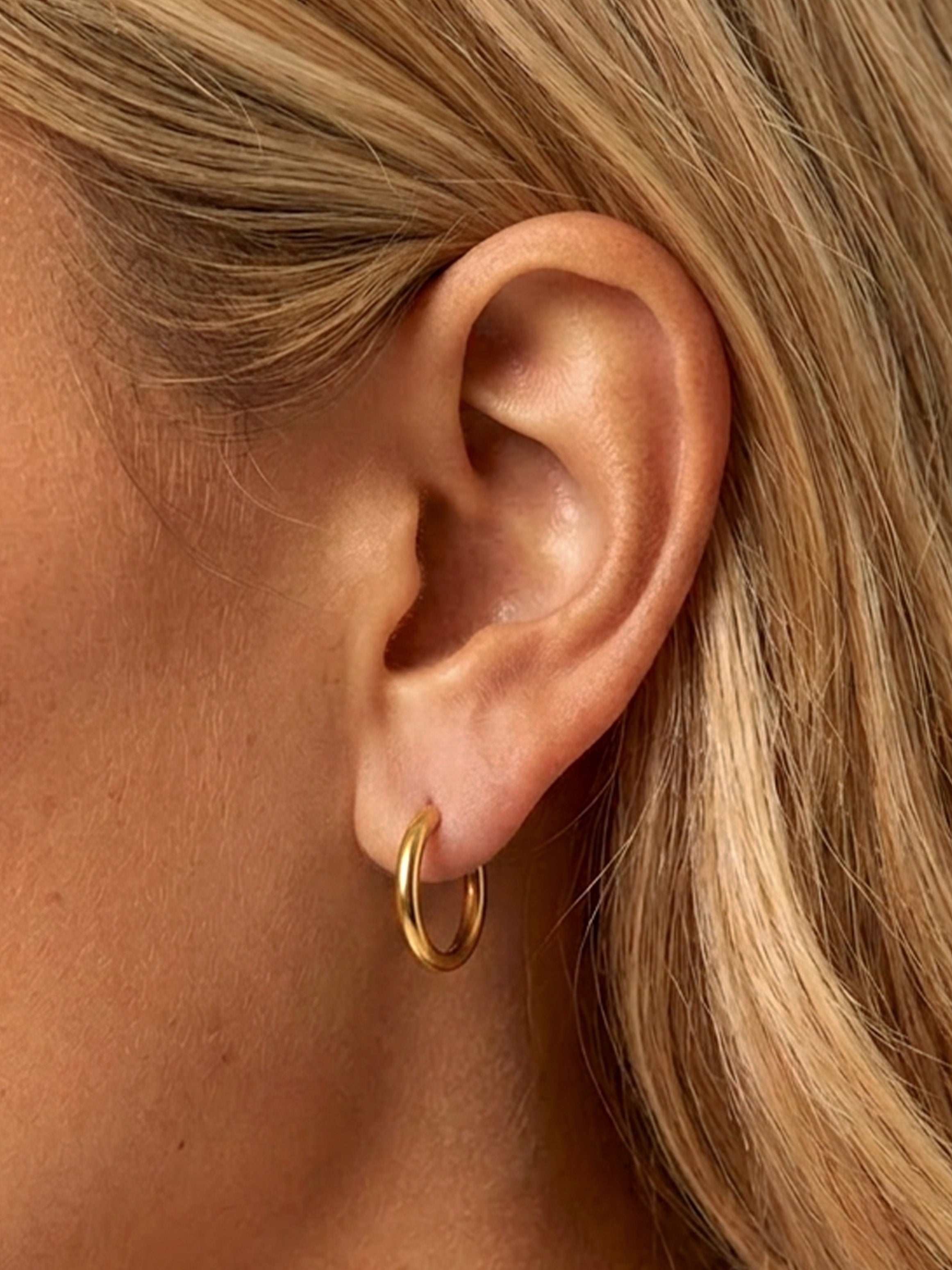 Solid Hoop Earrings - 18mm