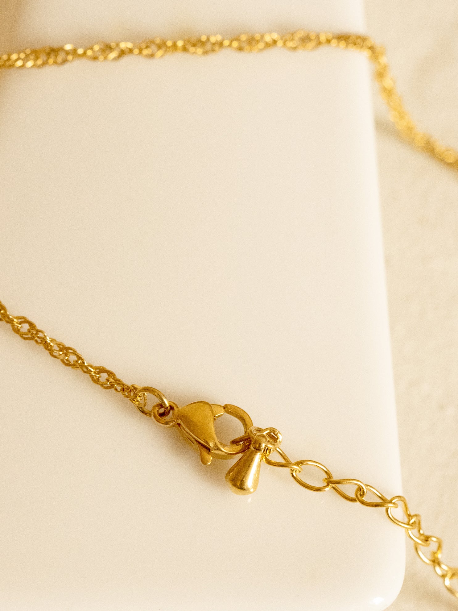 Gold Initial Coin Necklace With Singapore Chain