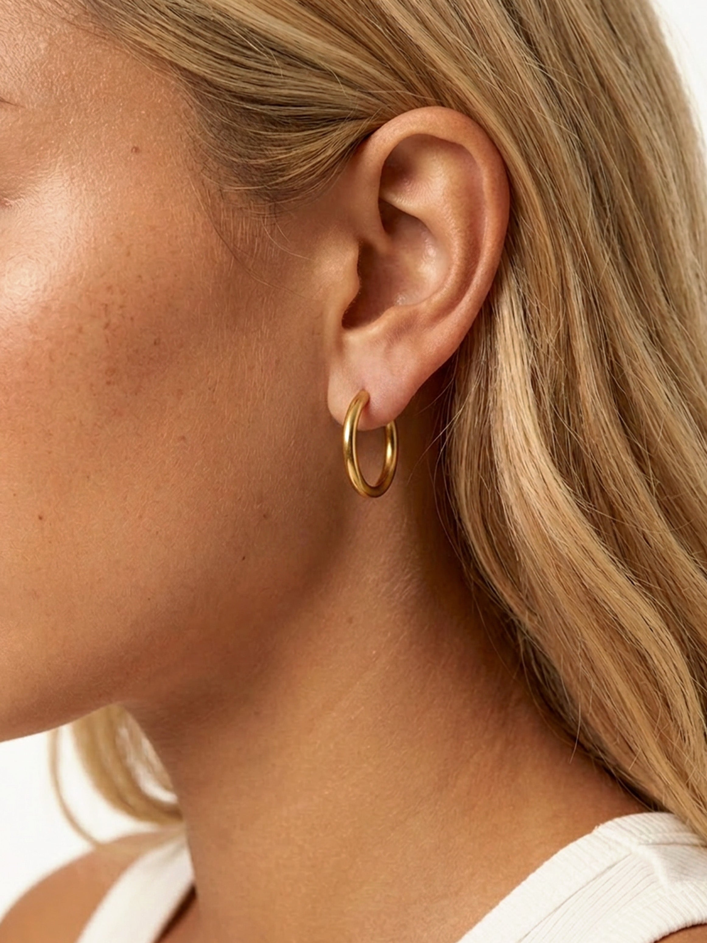 Solid Hoop Earrings - 22mm