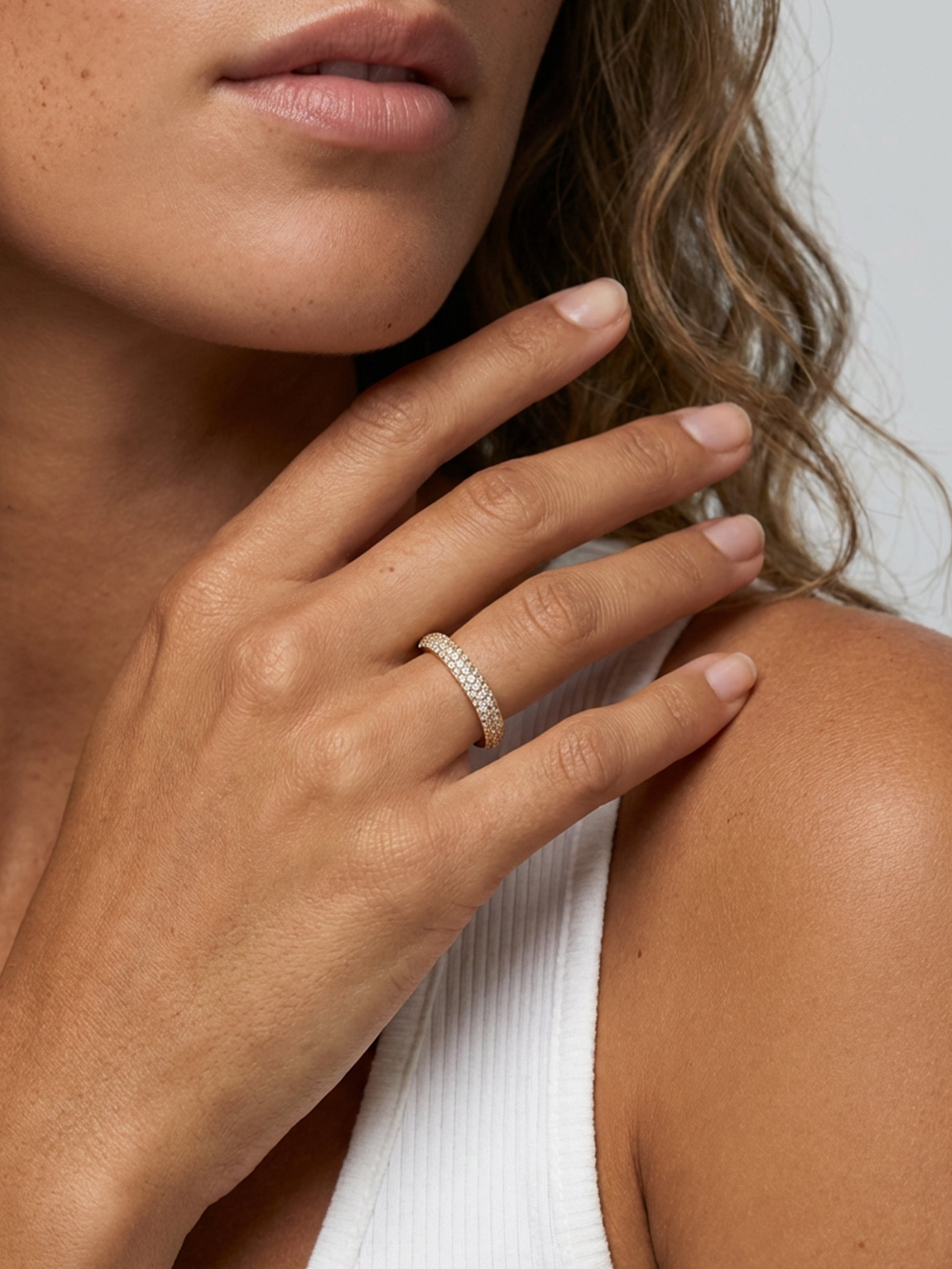 Pave Dome Ring With Sparkling Stones