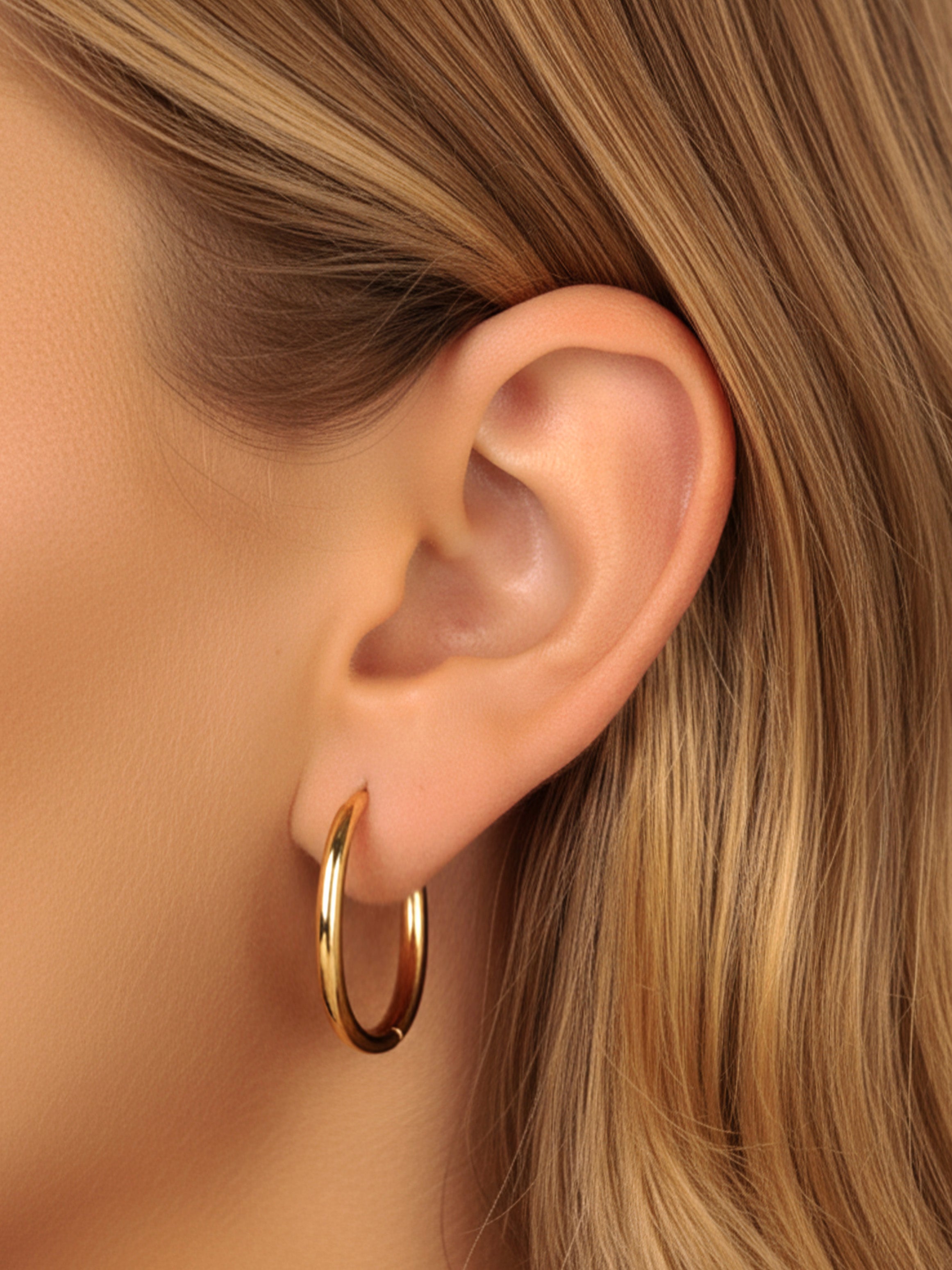 Solid Hoop Earrings For Charms - 24mm