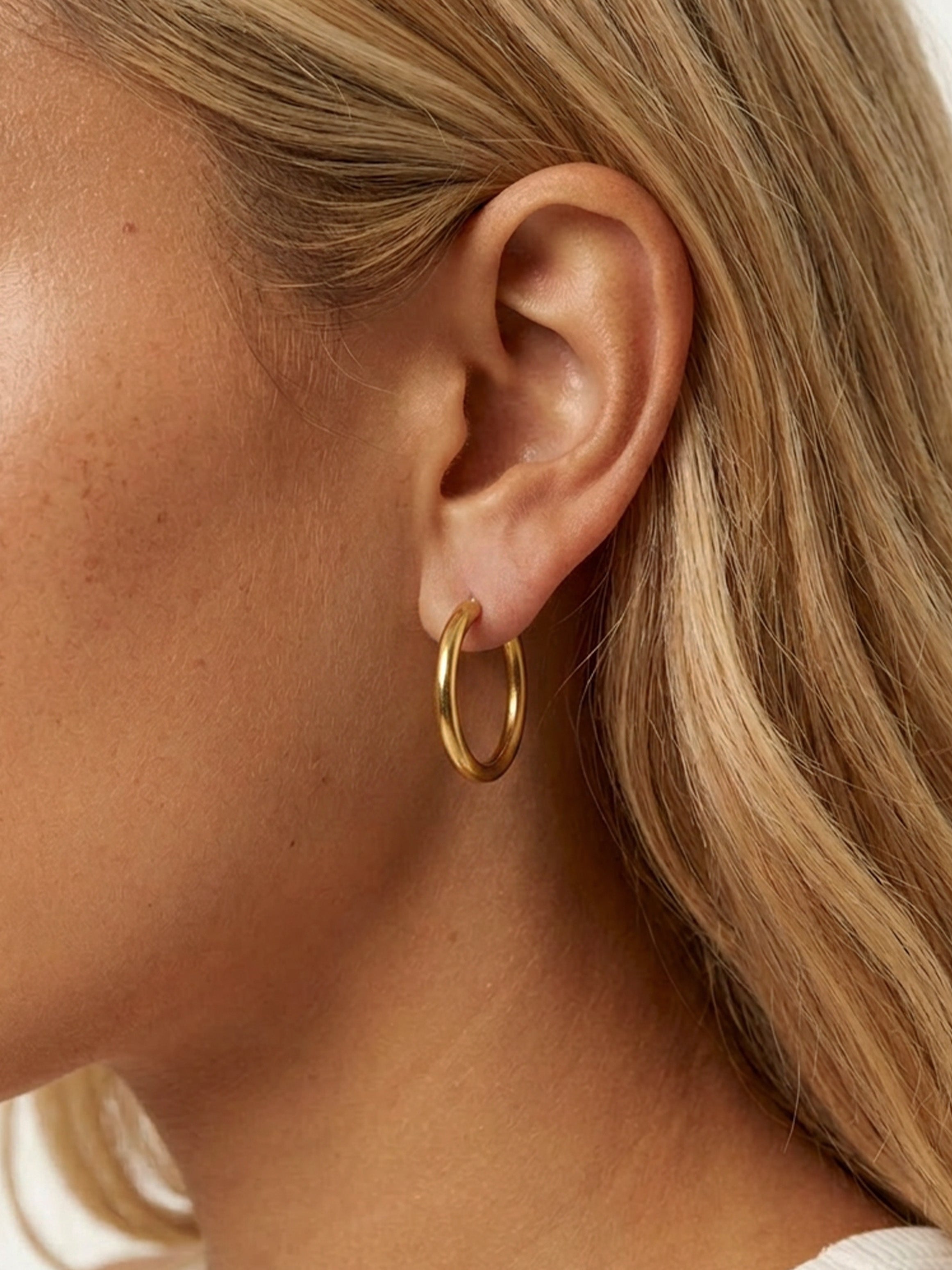 Solid Hoop Earrings - 24mm