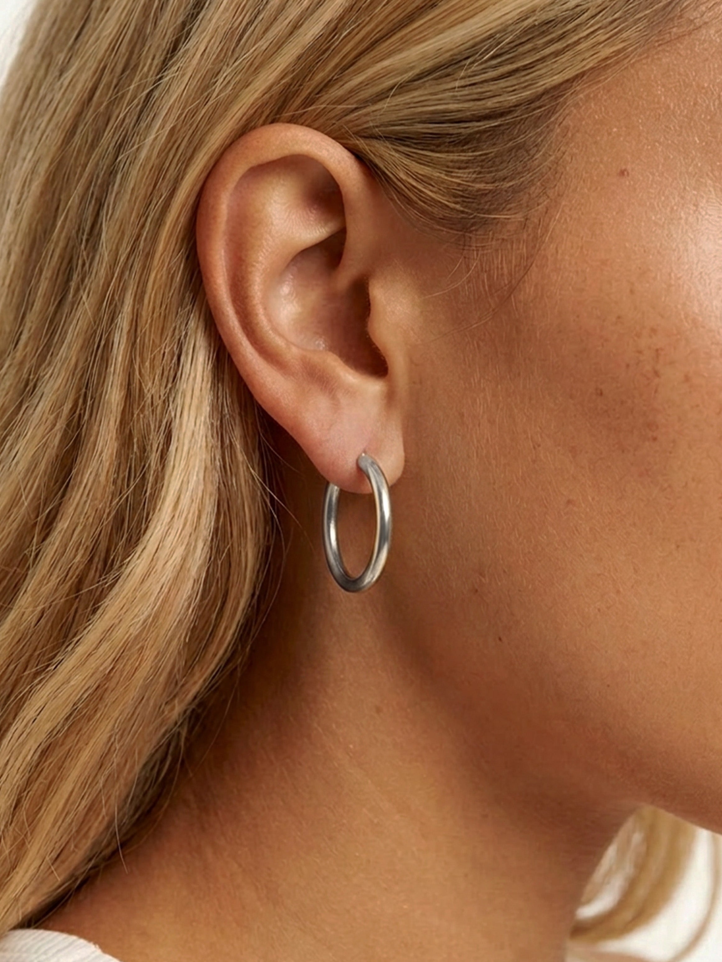 Solid Hoop Earrings - 24mm