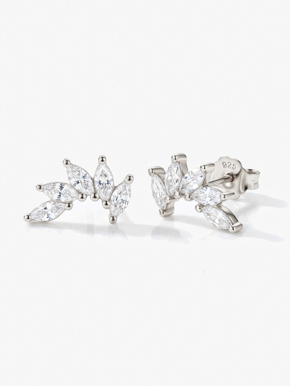Cluster Stud Earrings - Marquise Crown