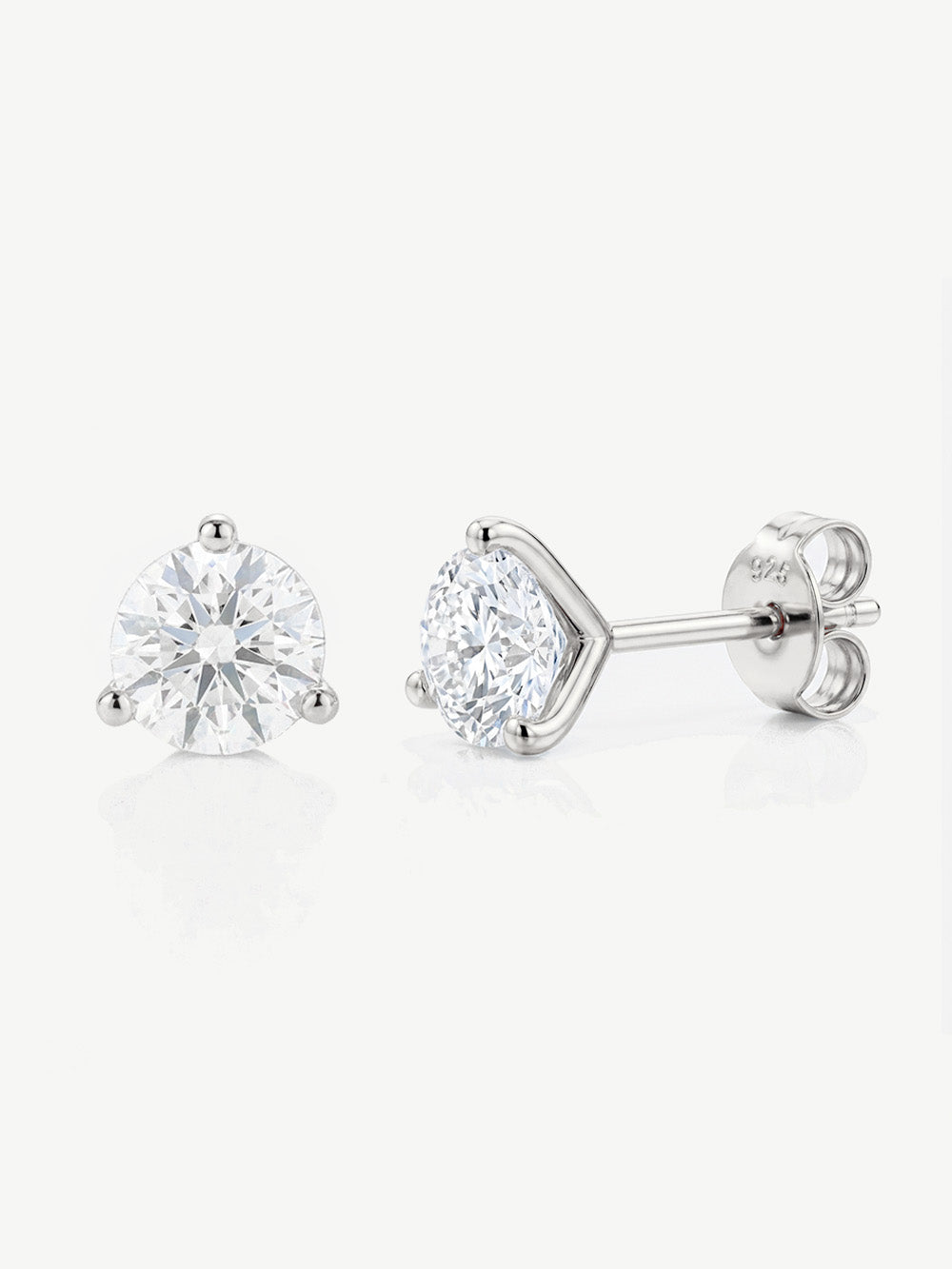 Round Diamond Simulant Stud Earrings
