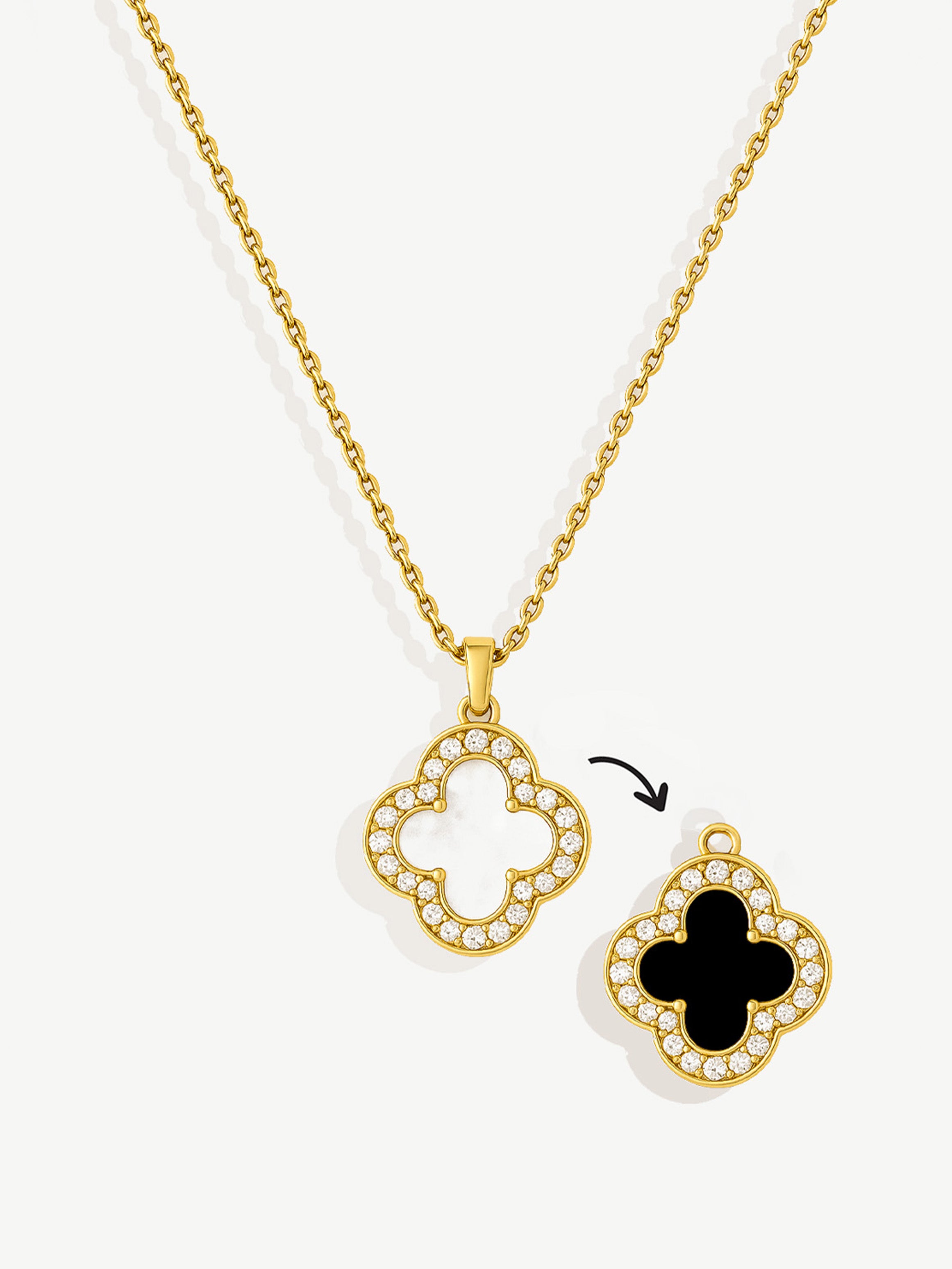 Clover Necklace - Reversible Pendant