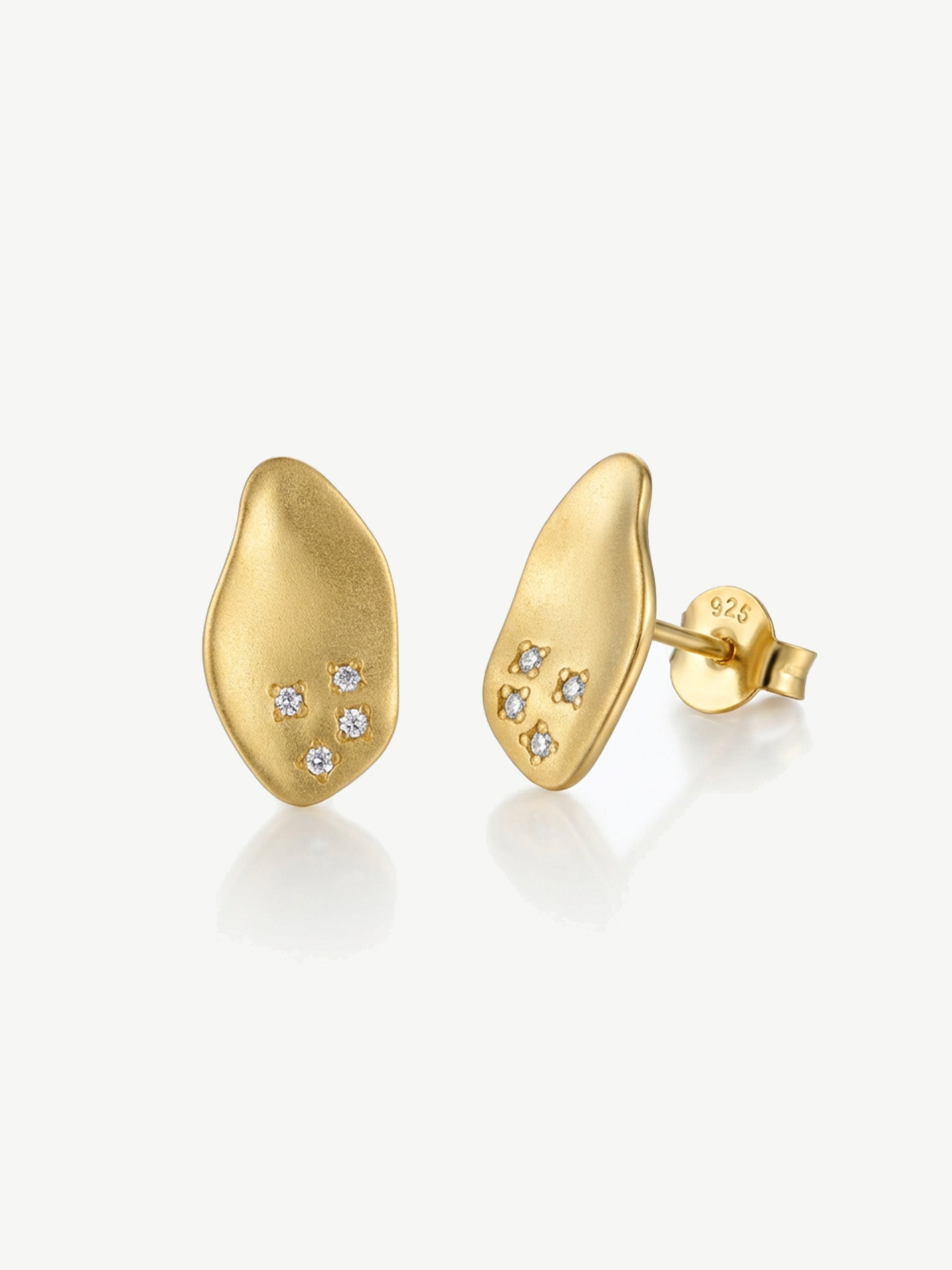 Matte Gold Sculpted Stud Earrings