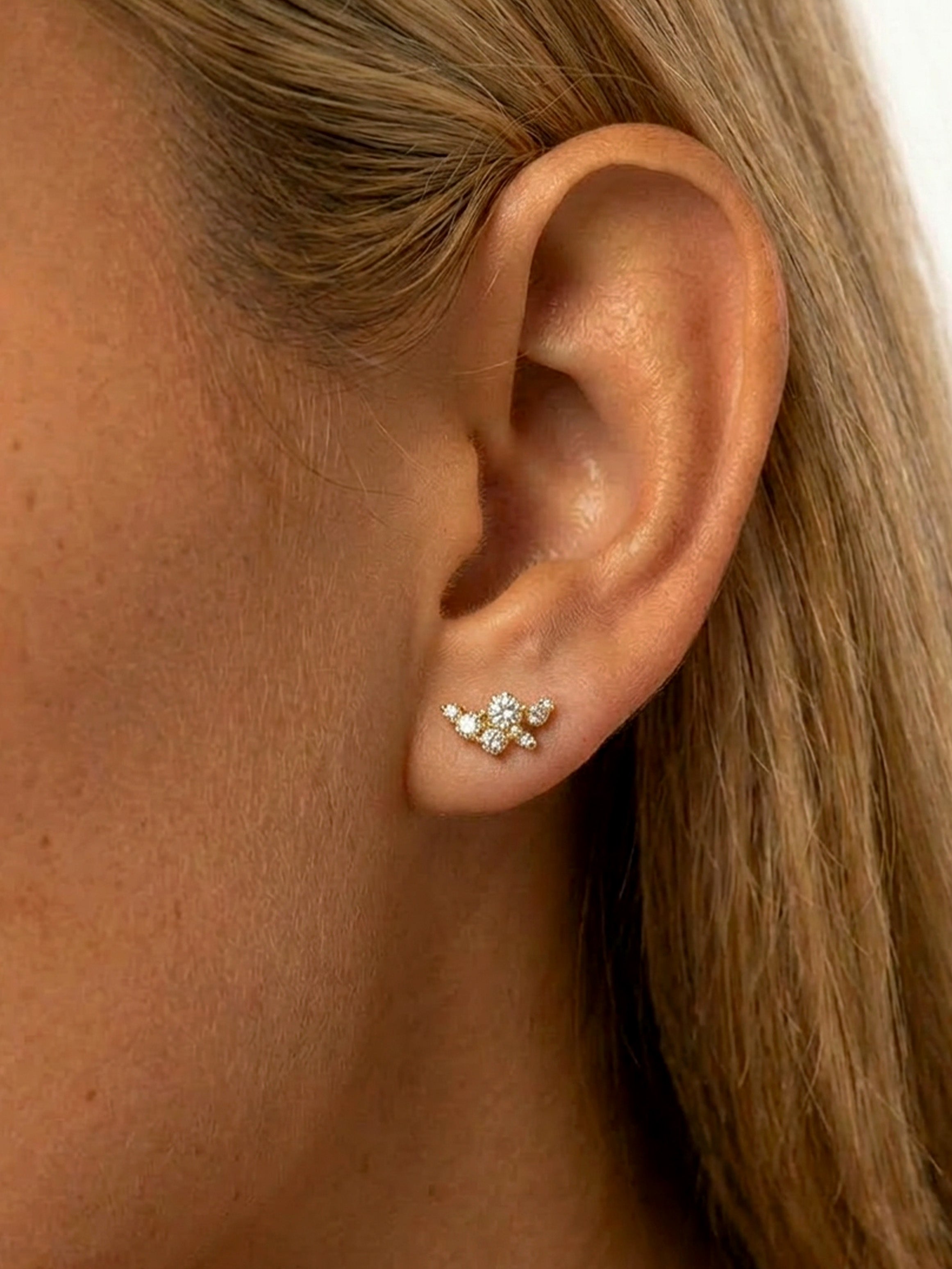 Tiny Cluster Stud Earrings