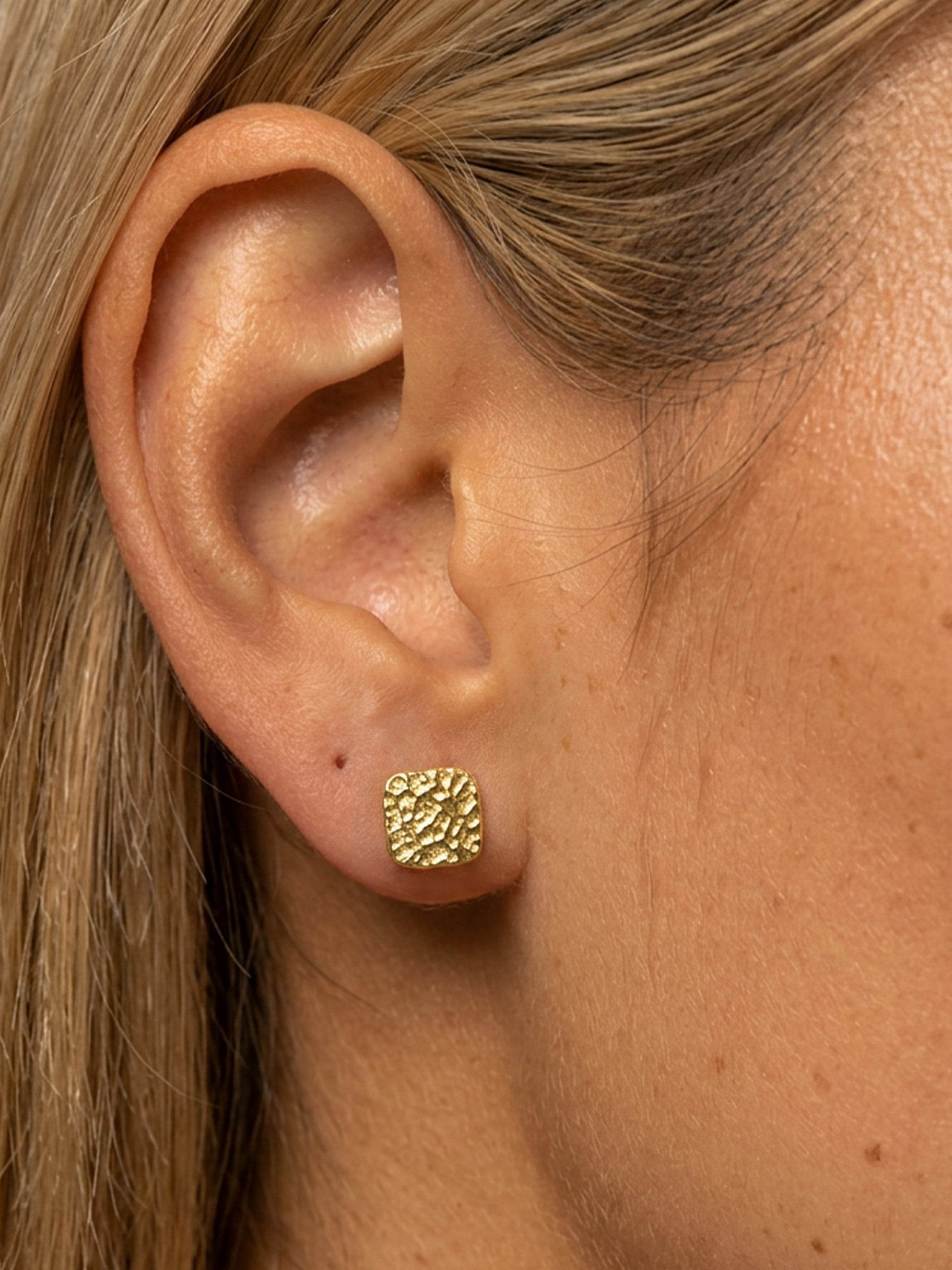 Textured Square Stud Earrings