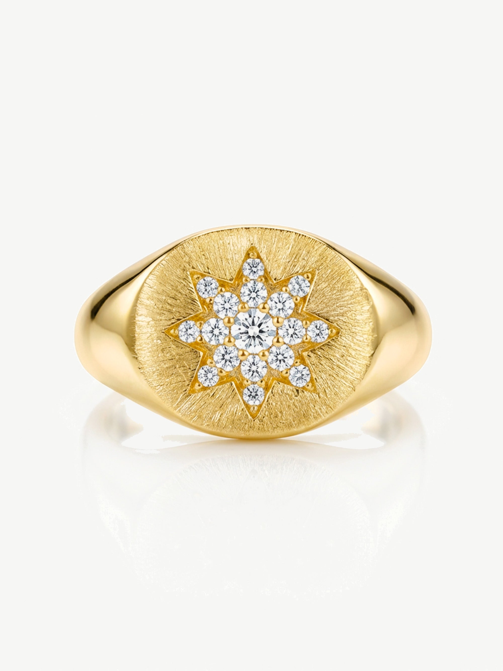 Moissanite Star Signet Ring