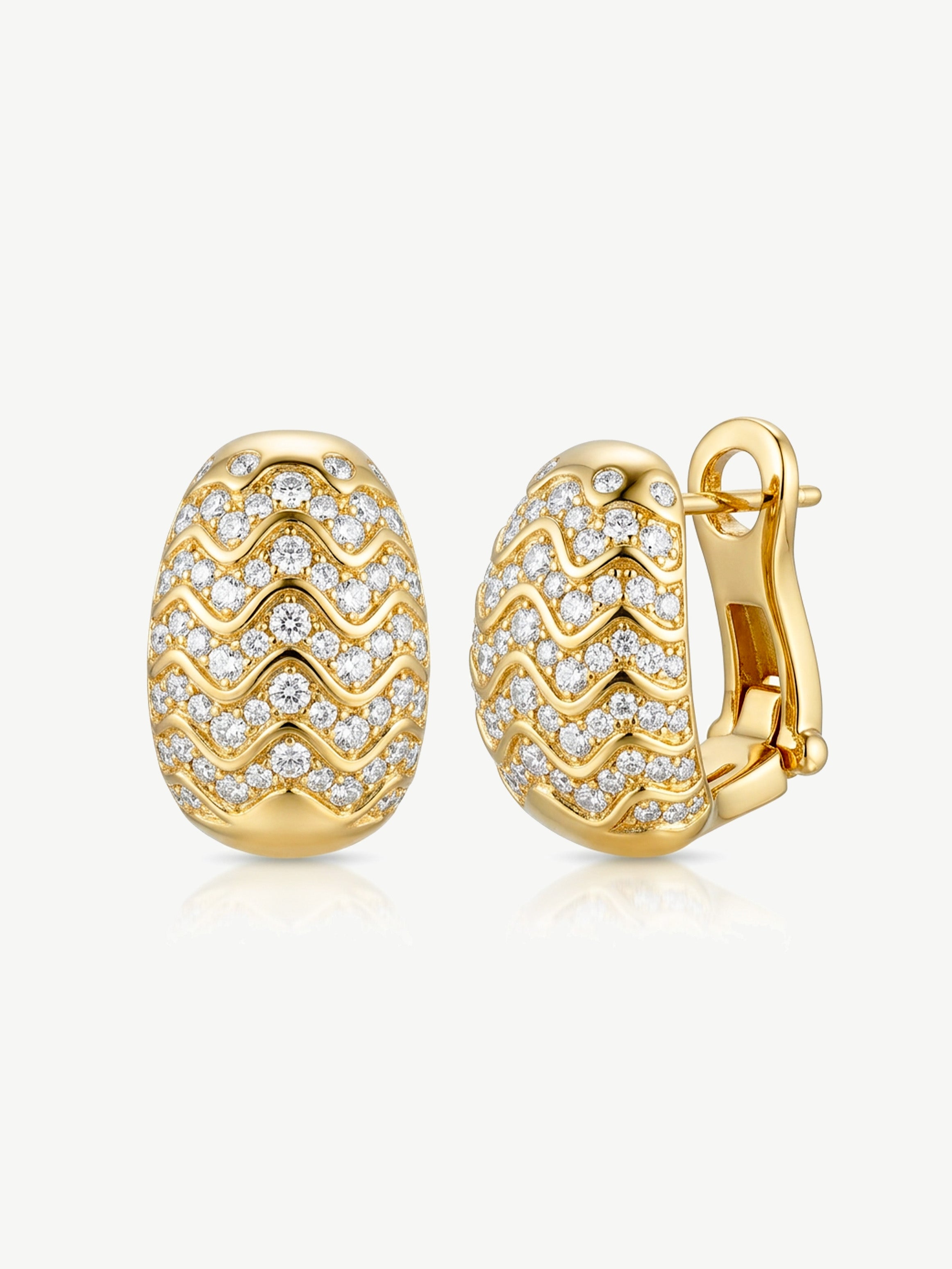 Pavé Drop Hoop Earrings