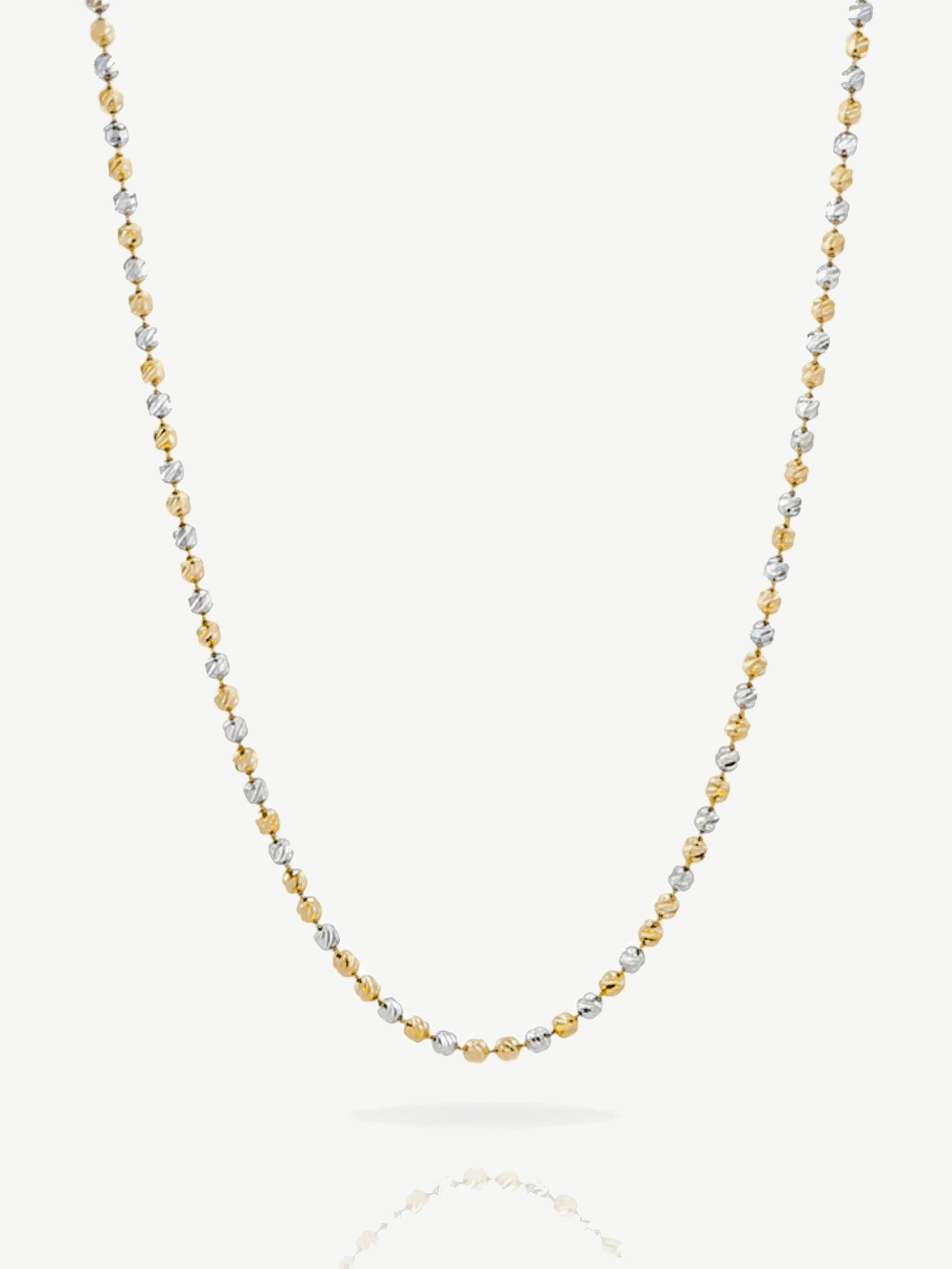 Two Tone Beaded Chain Necklace - Adjustable