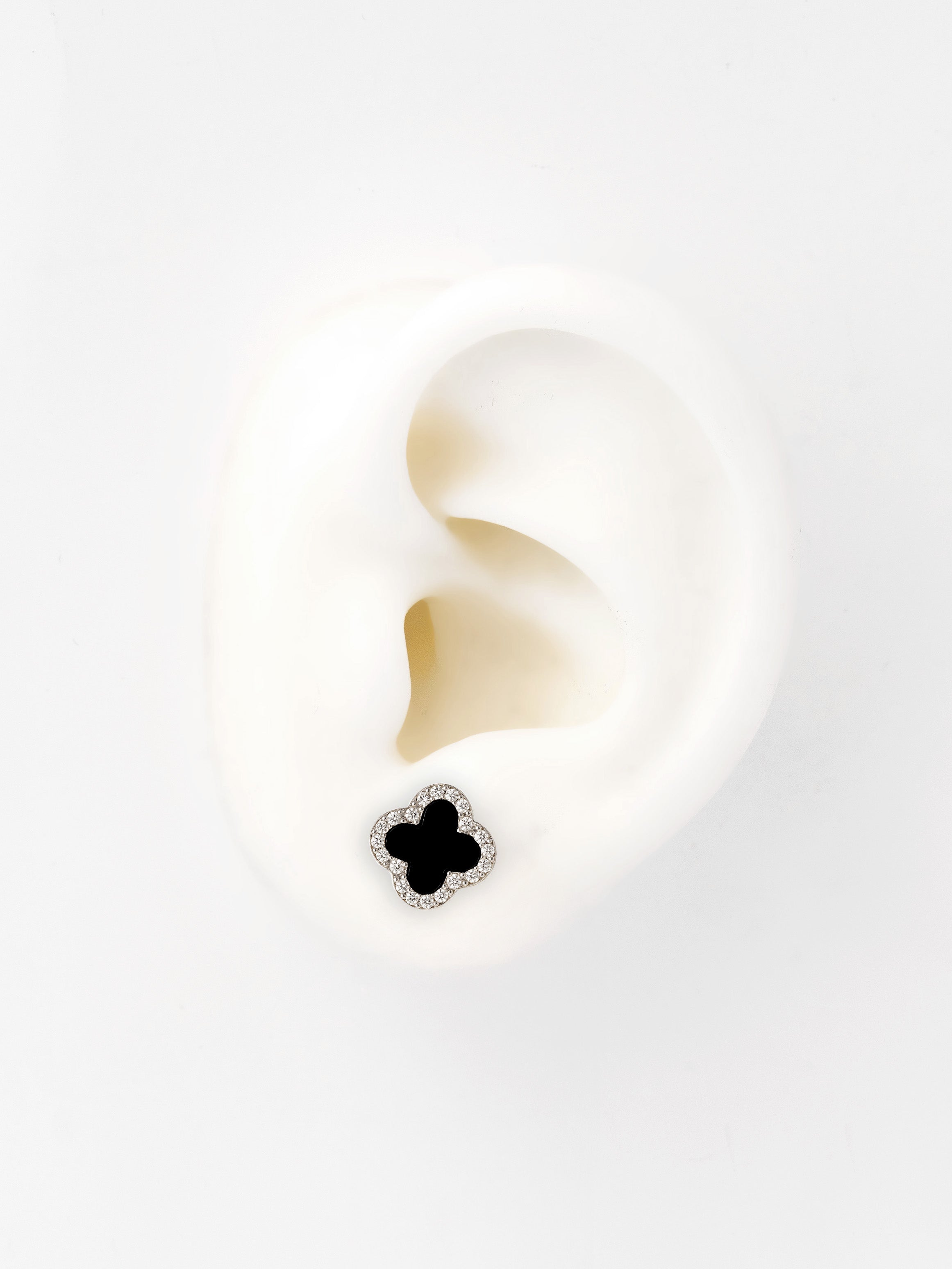 Black Clover Stud Earrings