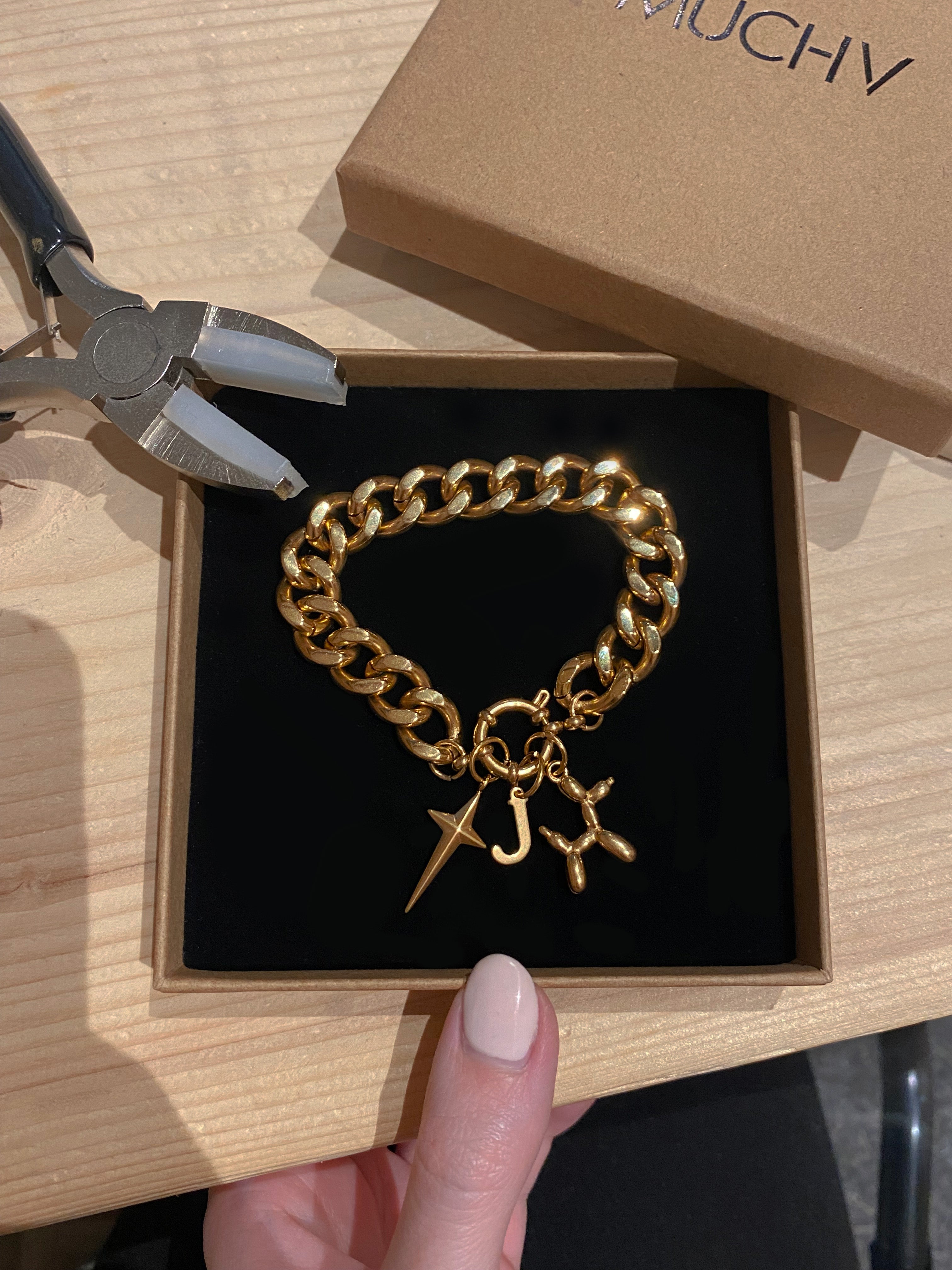 Gold Long Skinny Cross Charm (Small)