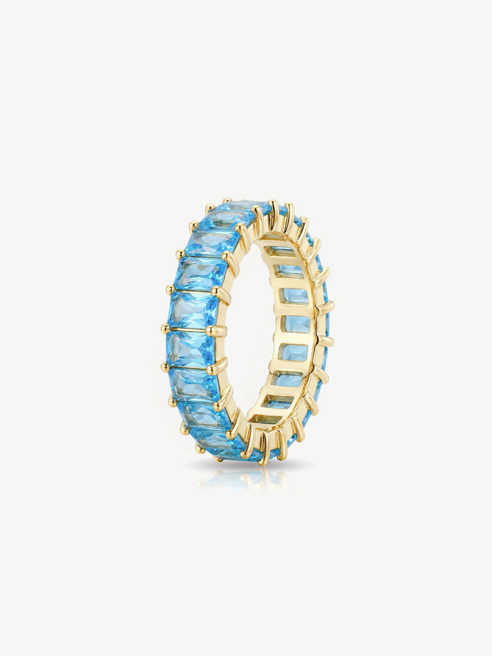 Stacking Ring With Turquoise Blue Stones