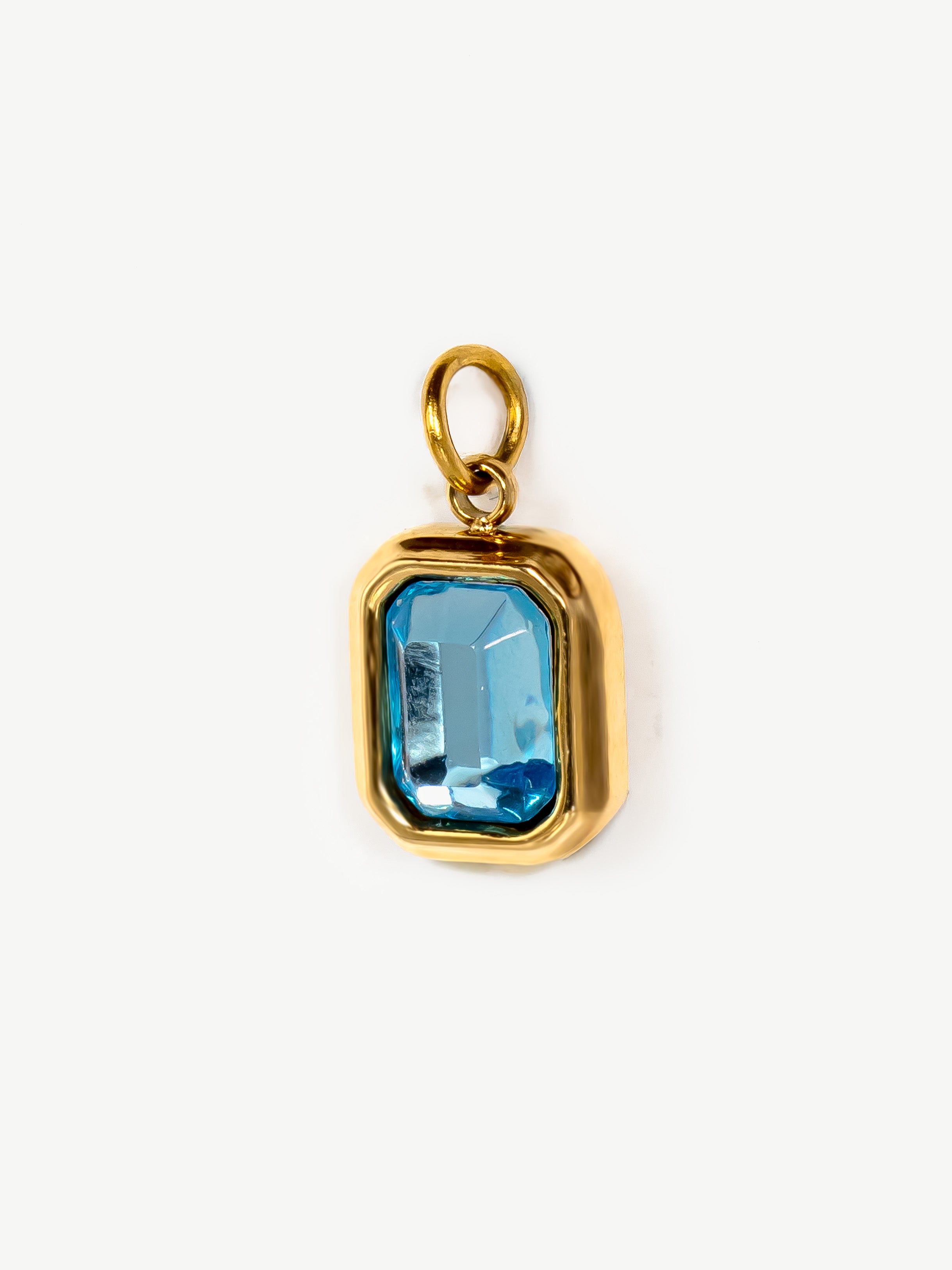 Turquoise Stone Charm - Emerald-Cut (Small)