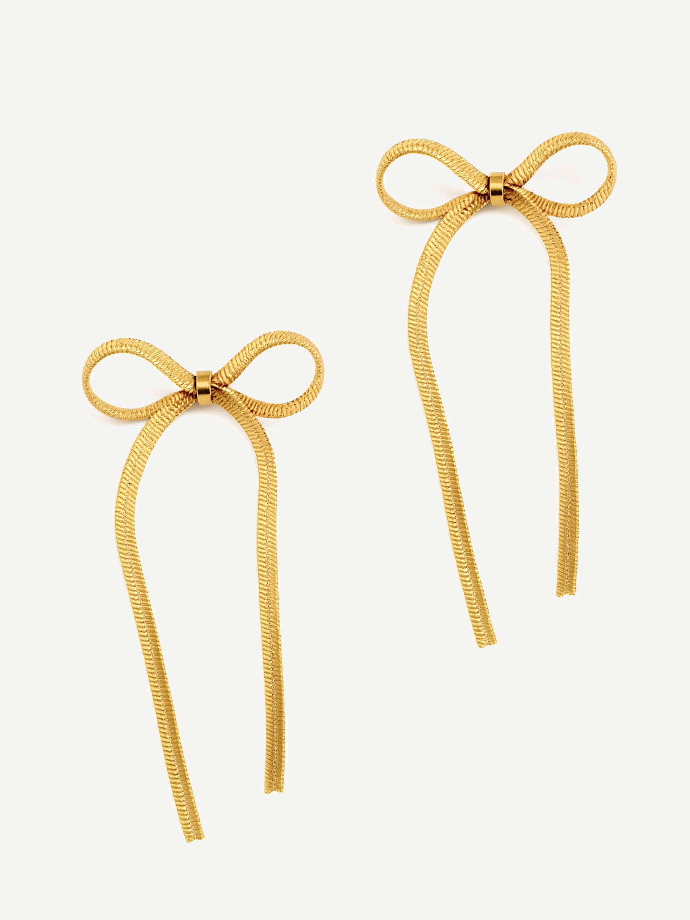 Bow Stud Earrings With Herringbone Chain