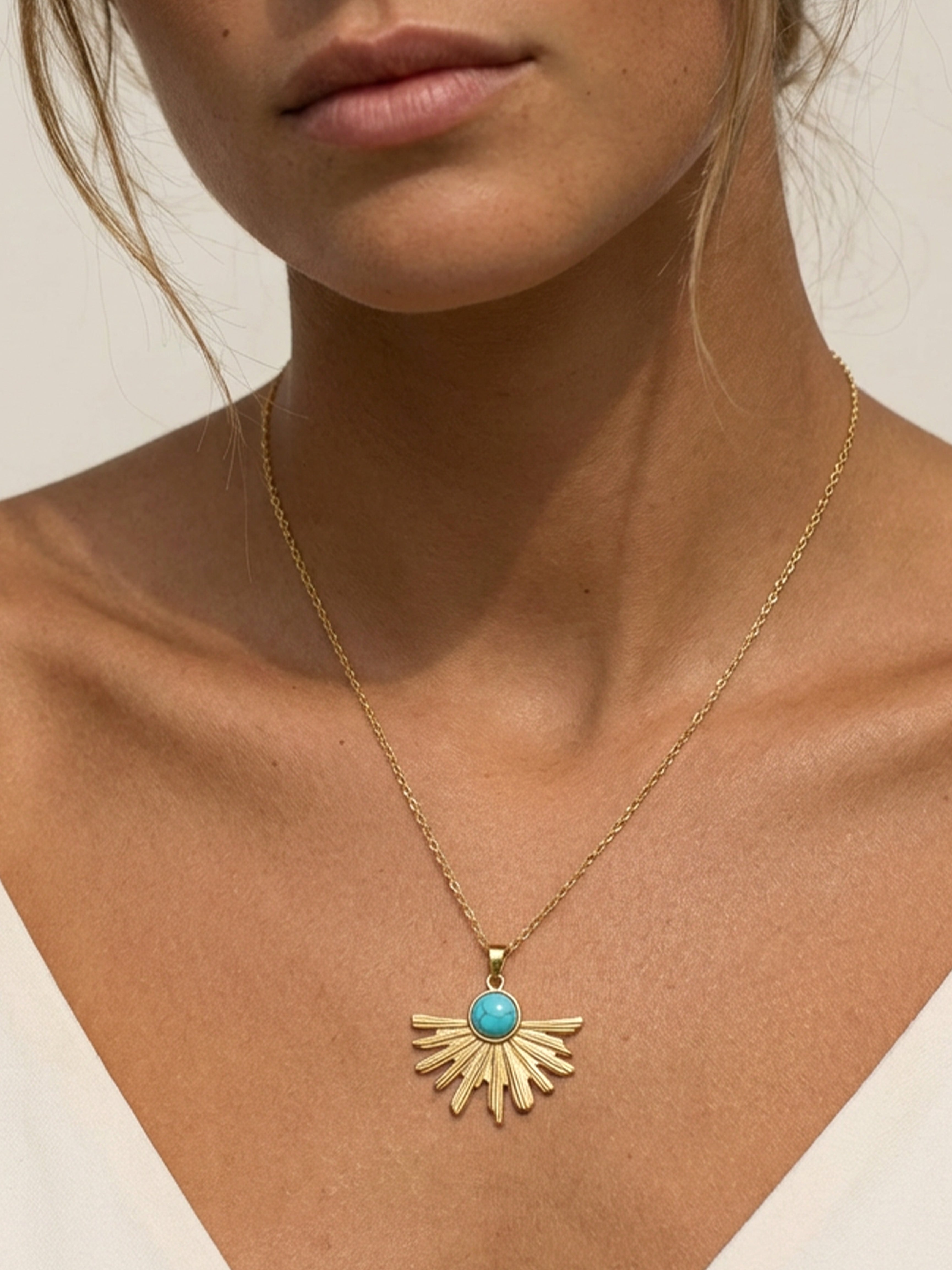 Turquoise Sunburst Necklace