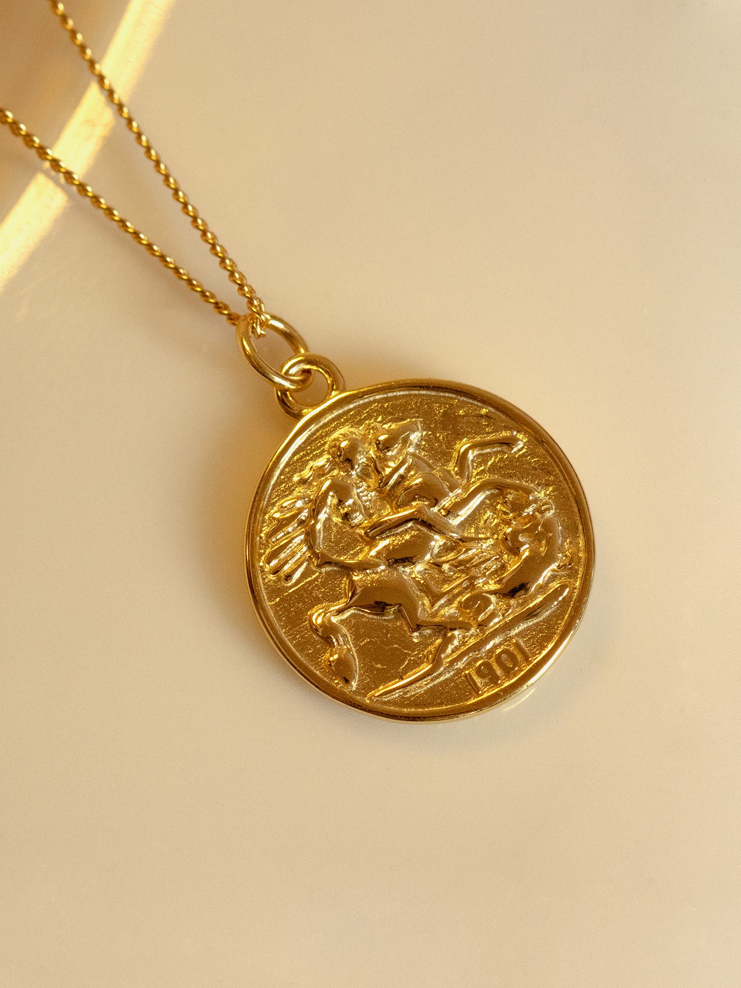 Reversible Queen & Warrior Coin Necklace