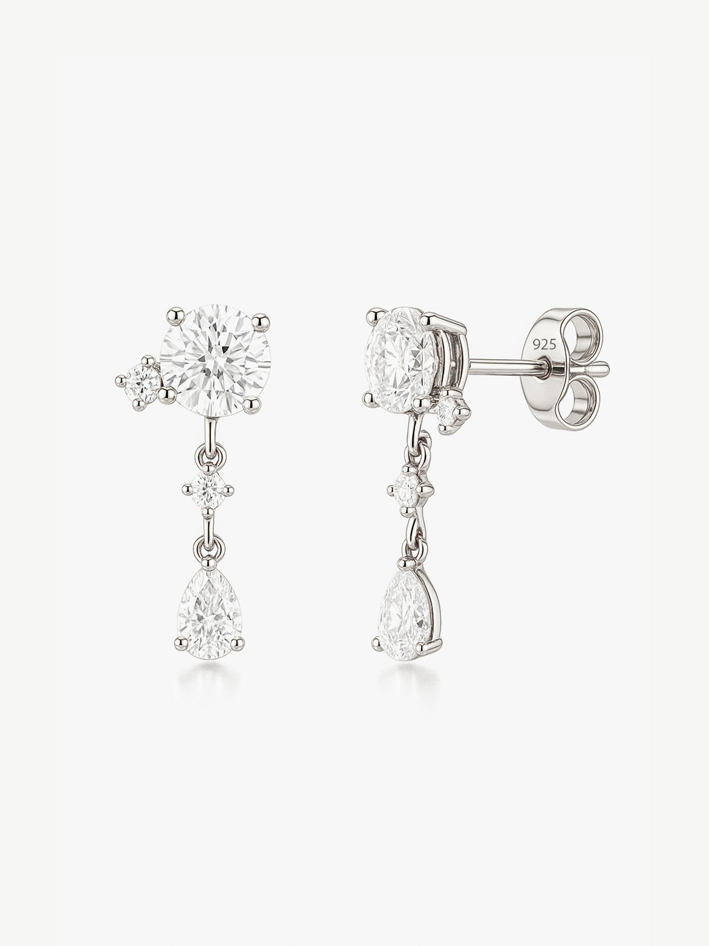 Dainty Cluster Drop Stud Earrings