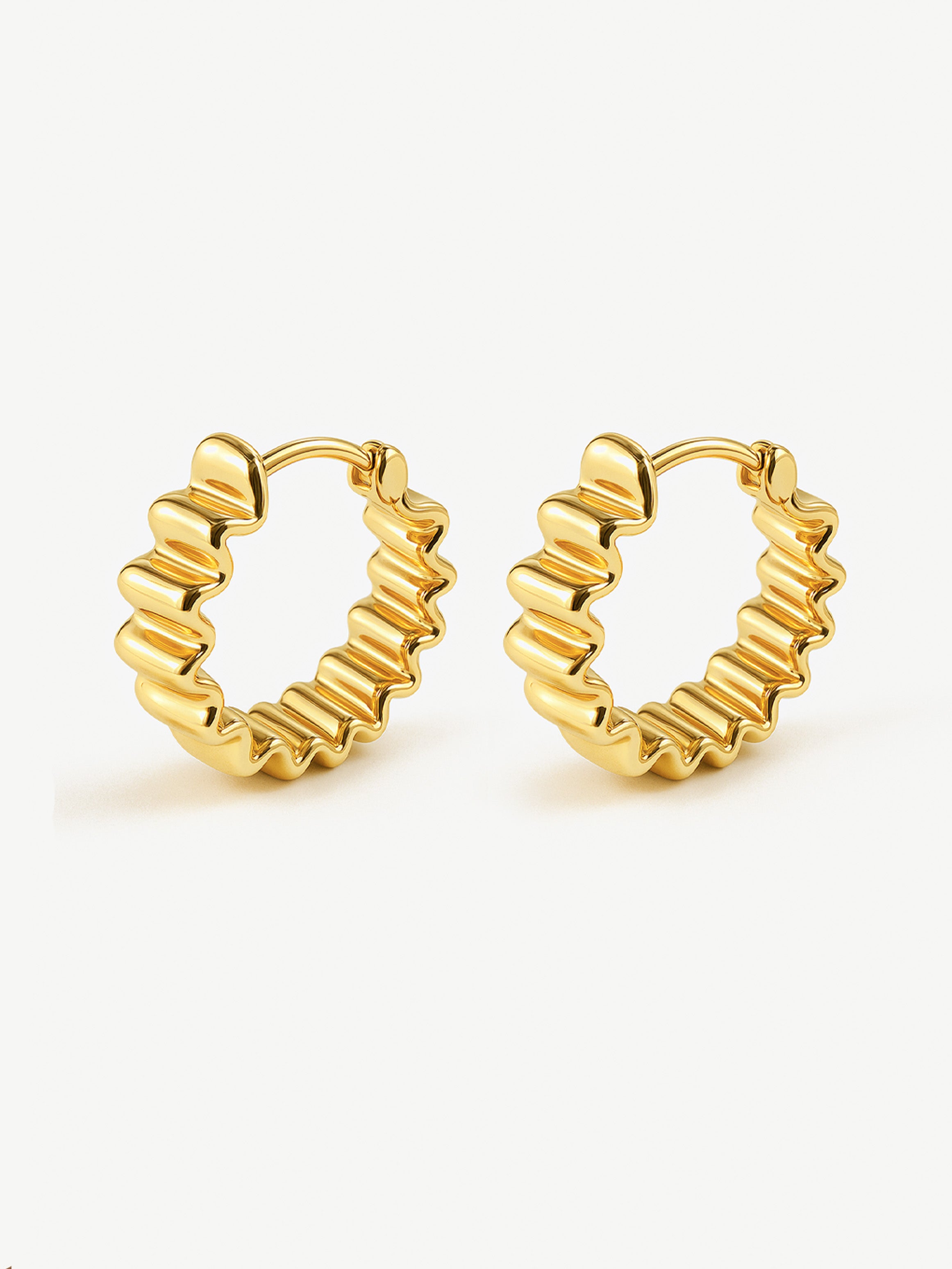 Thick Folded Hoop Earrings