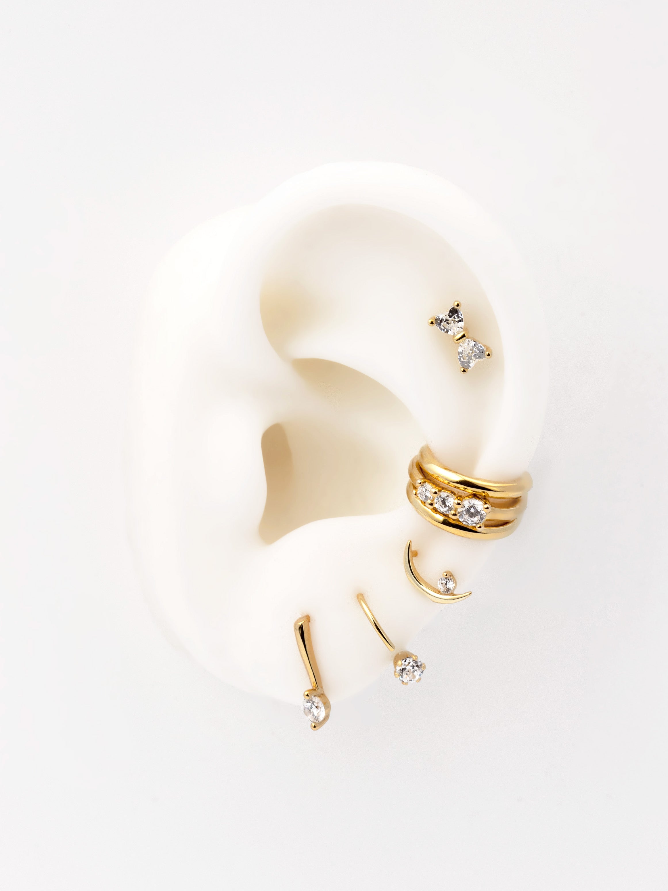 Dainty Threader Hoop Earrings With Cubic Zirconia Stone