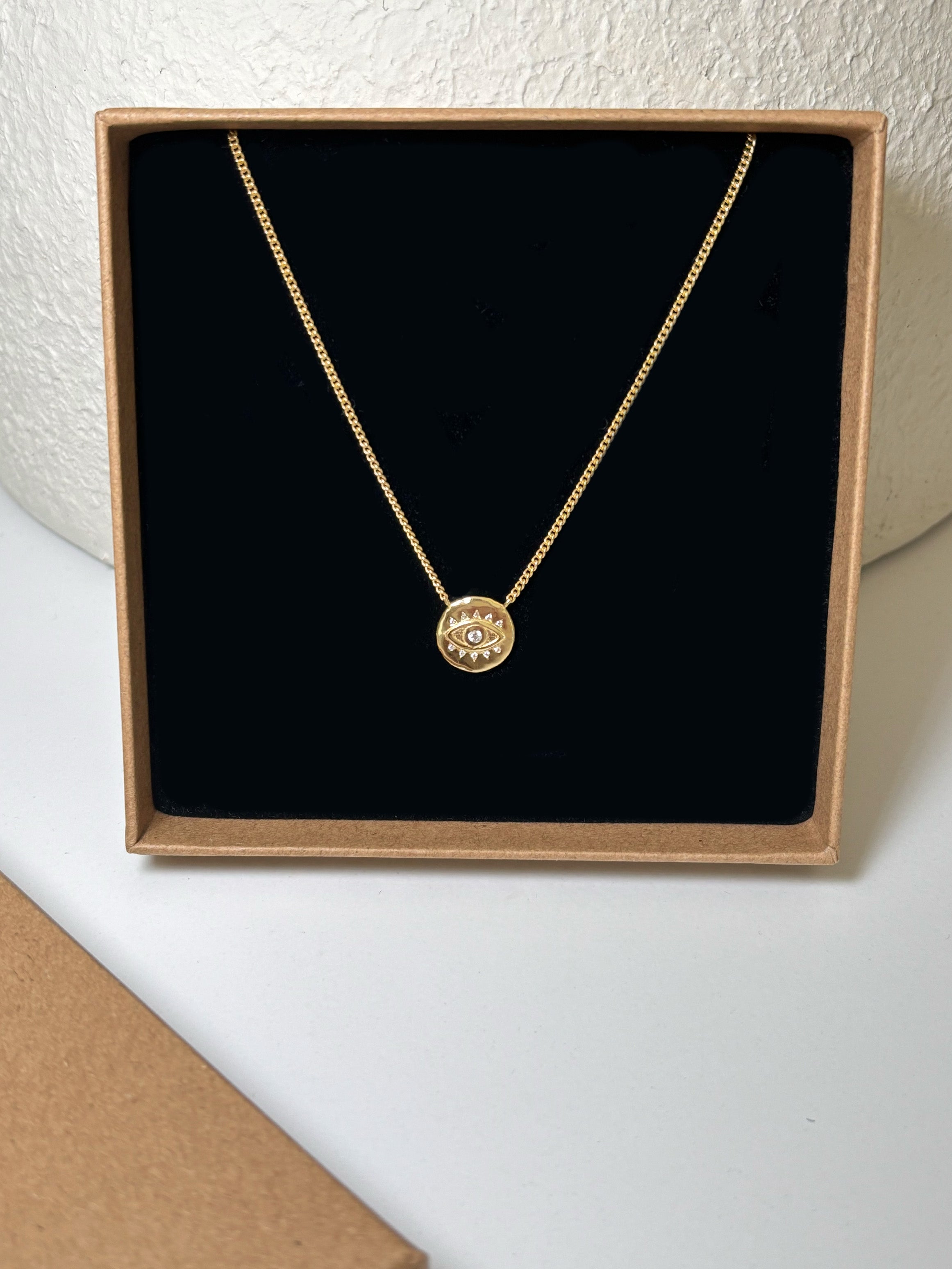 Necklace With Evil Eye Coin Pendant