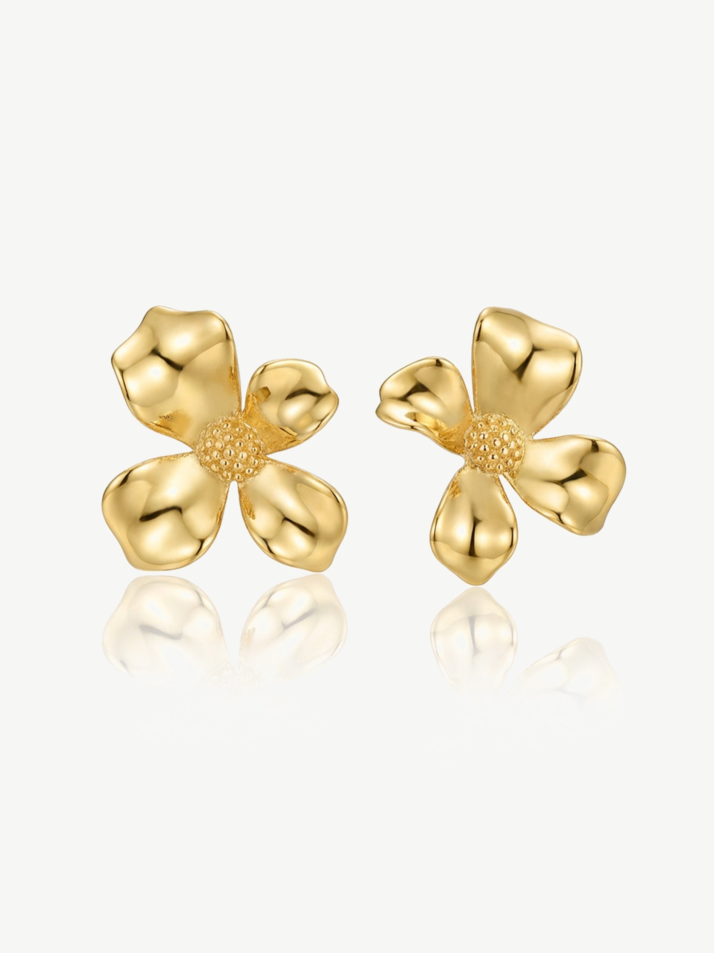 Large Gardenia Flower Stud Earrings