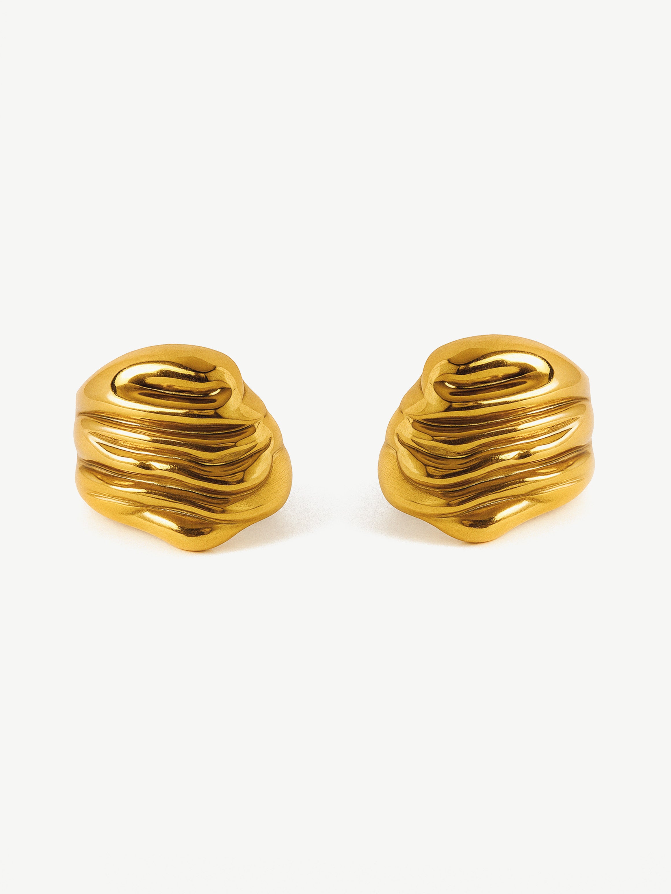 Textured Crinkle Stud Earrings
