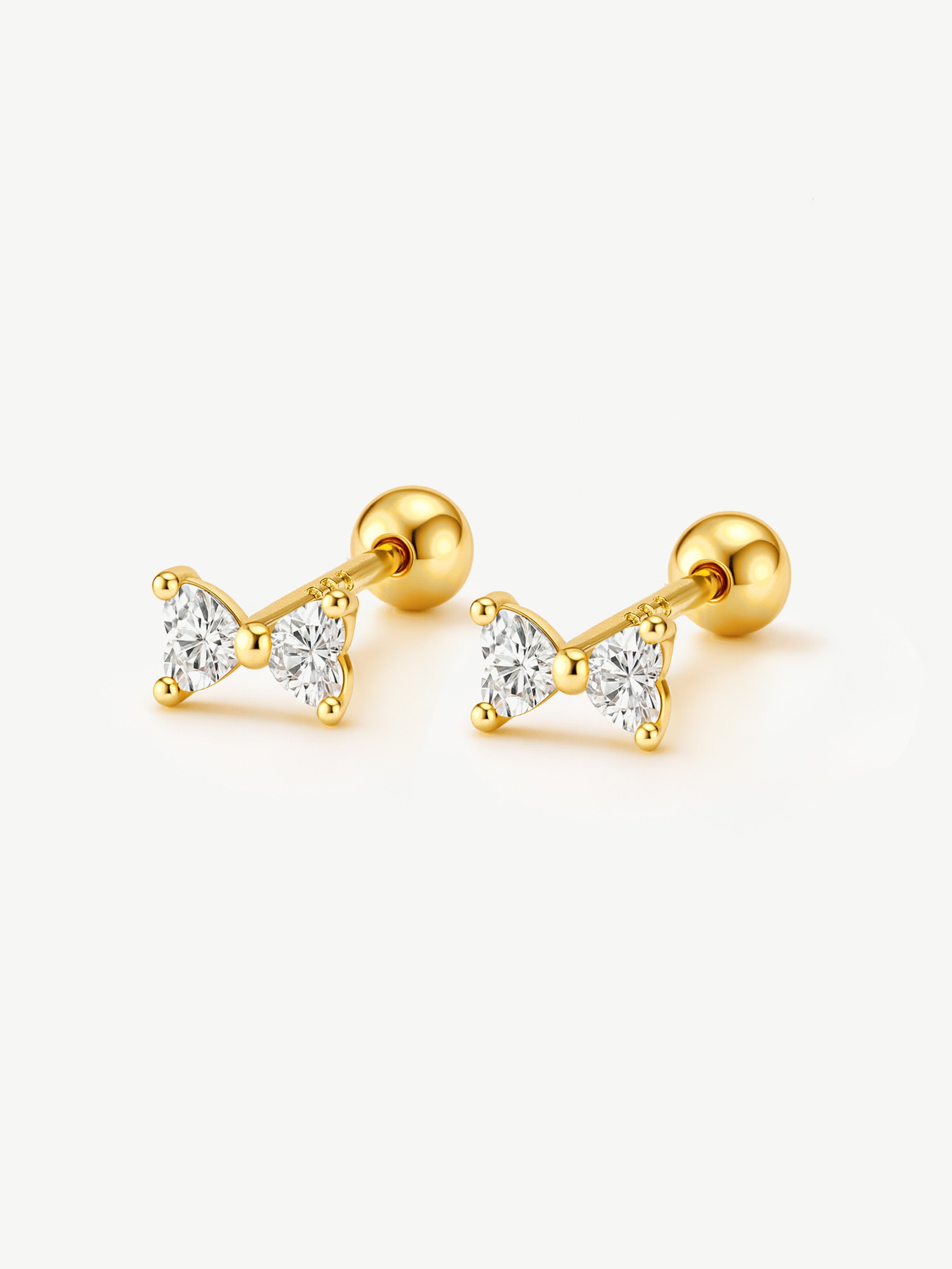 Dainty Bow Earrings - Screw Back