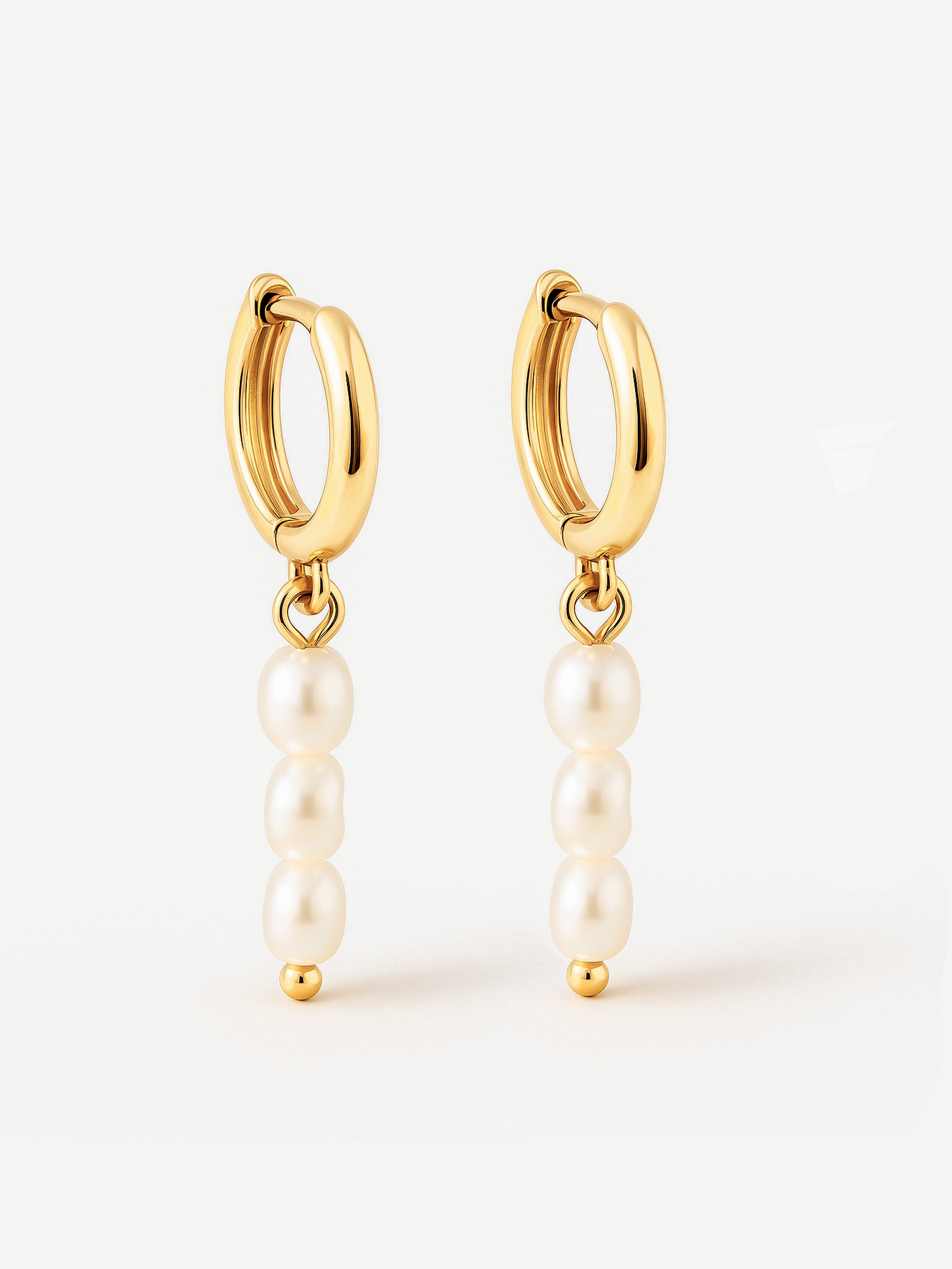 Tiny Baroque Pearl Huggie Hoop Earrings