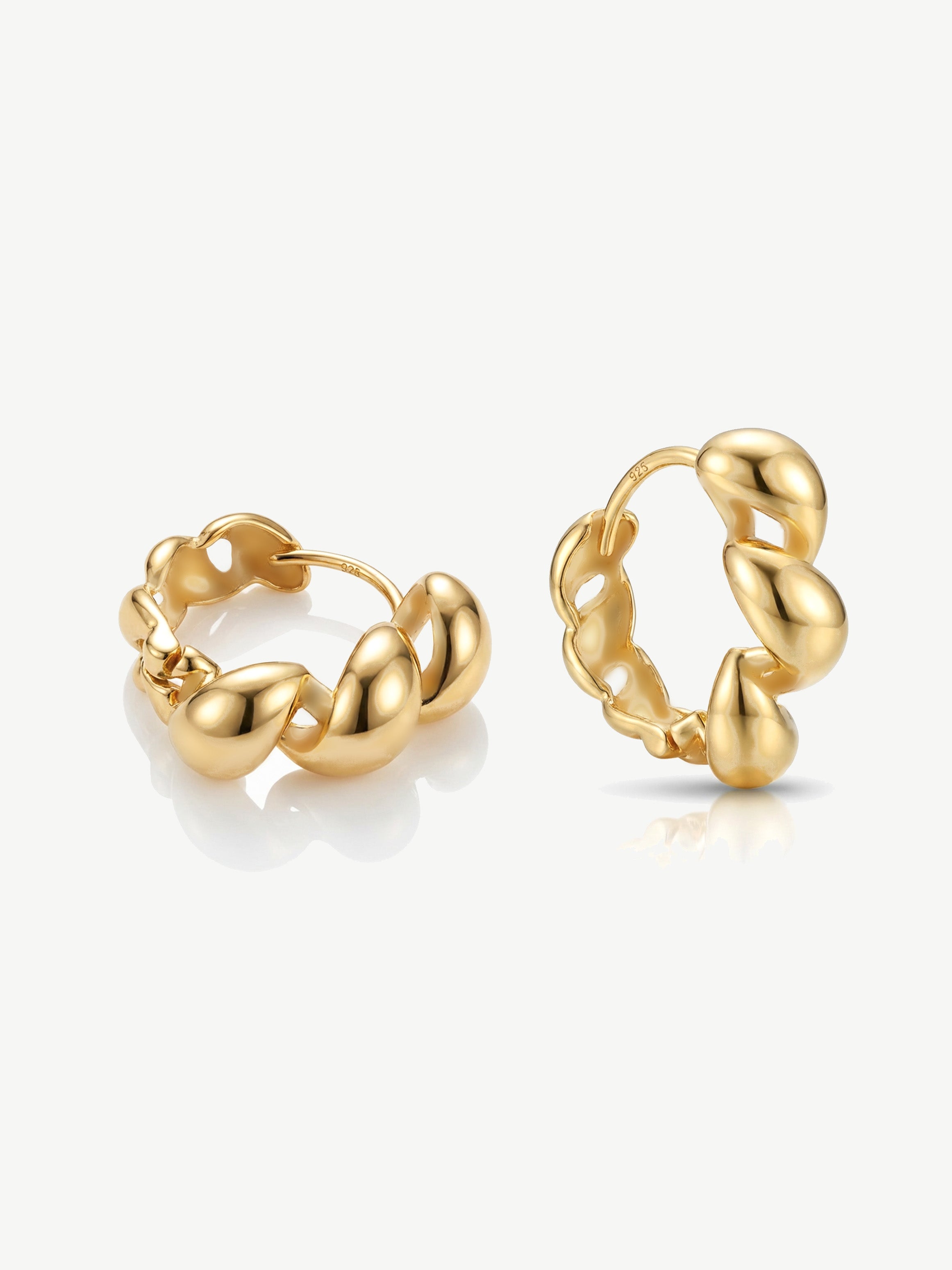 Twisted Gold Hoop Earrings