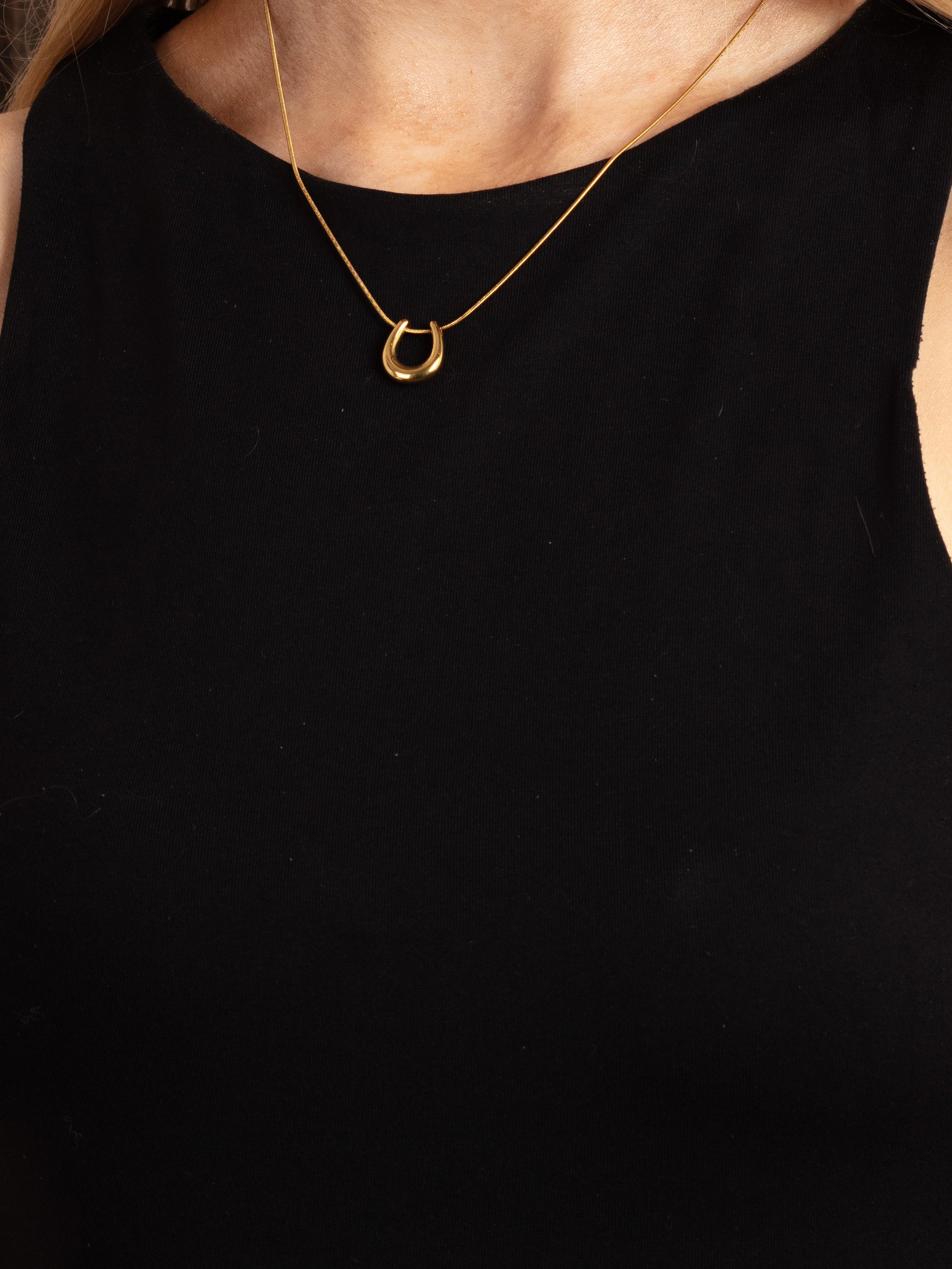 Chunky Horseshoe Pendant Necklace