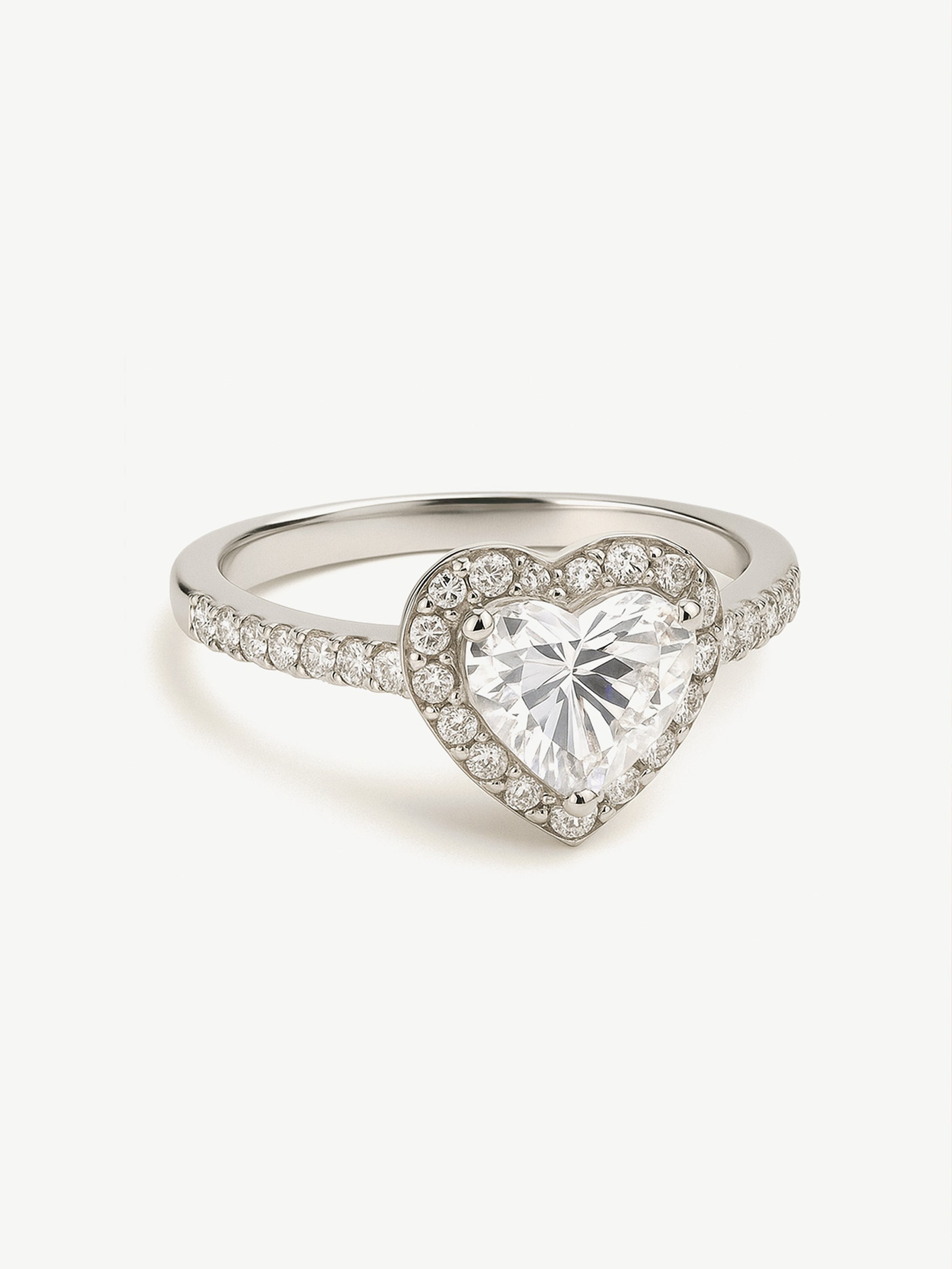 Produktbild von Damen-Ring In Herz-Form 925/- Sterling Silber Zirkonia Weiß