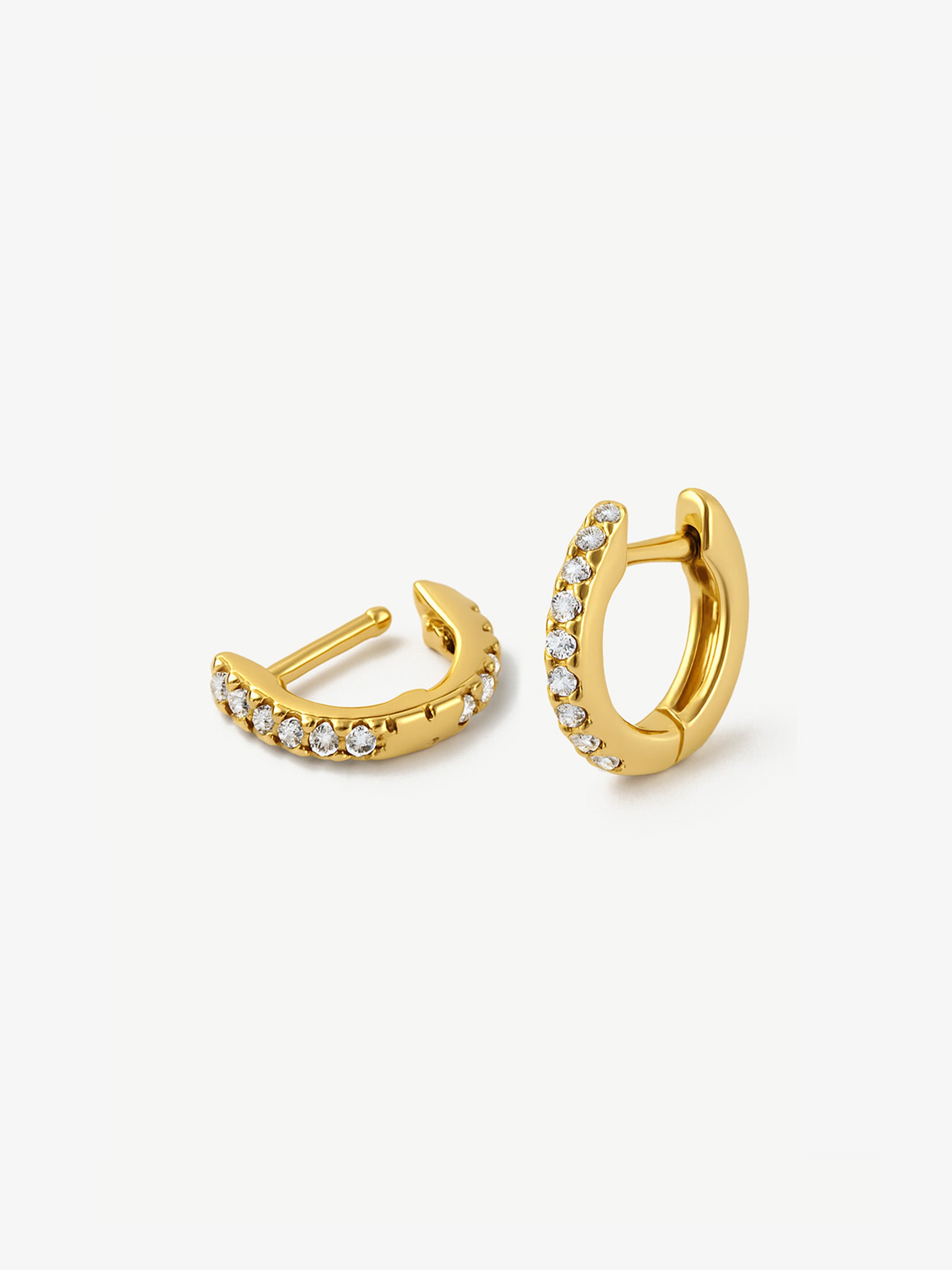 Gold Tiny Helix or Tragus Hoop Earrings with Stones