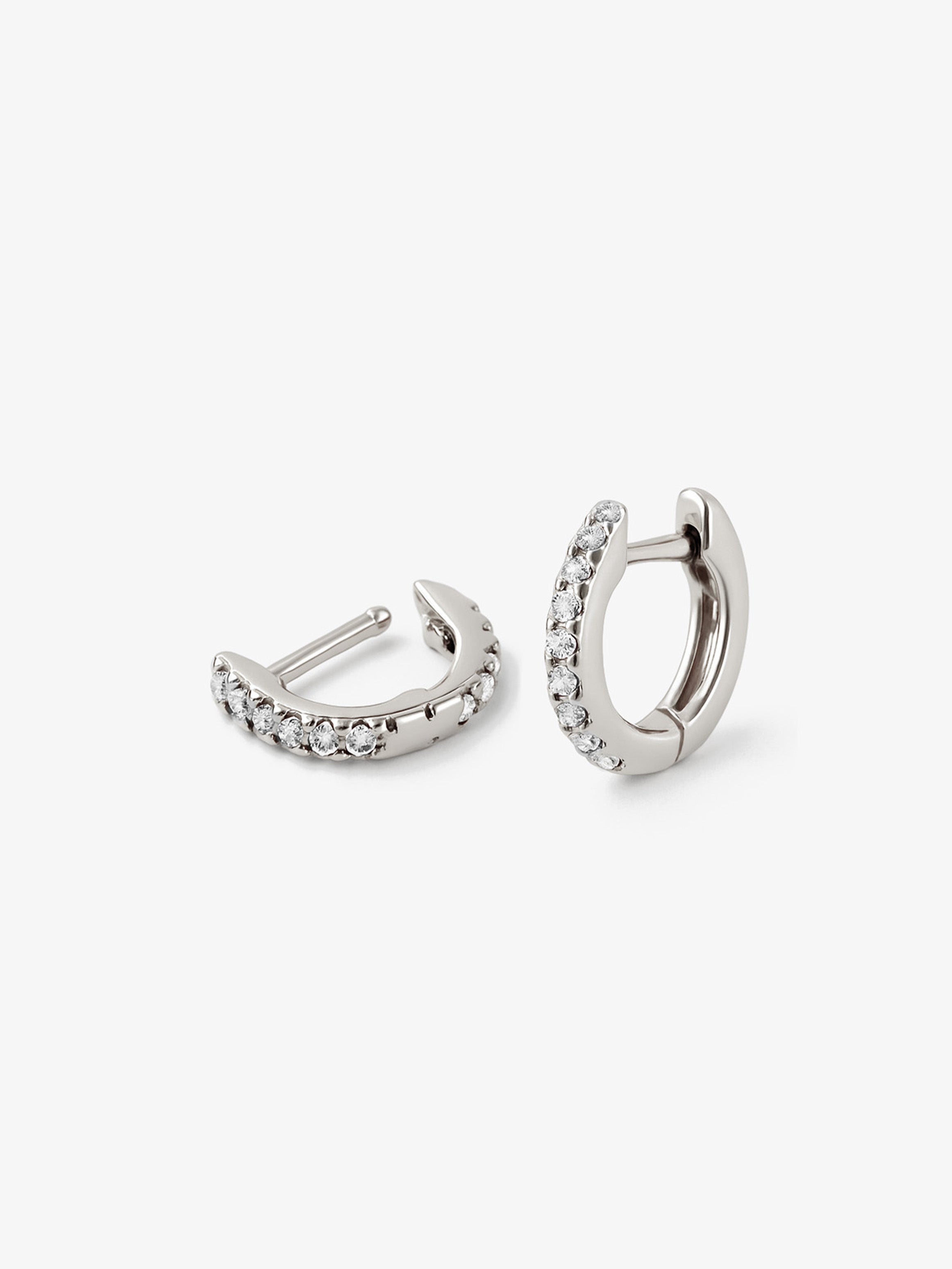 Gold Tiny Helix or Tragus Hoop Earrings with Stones
