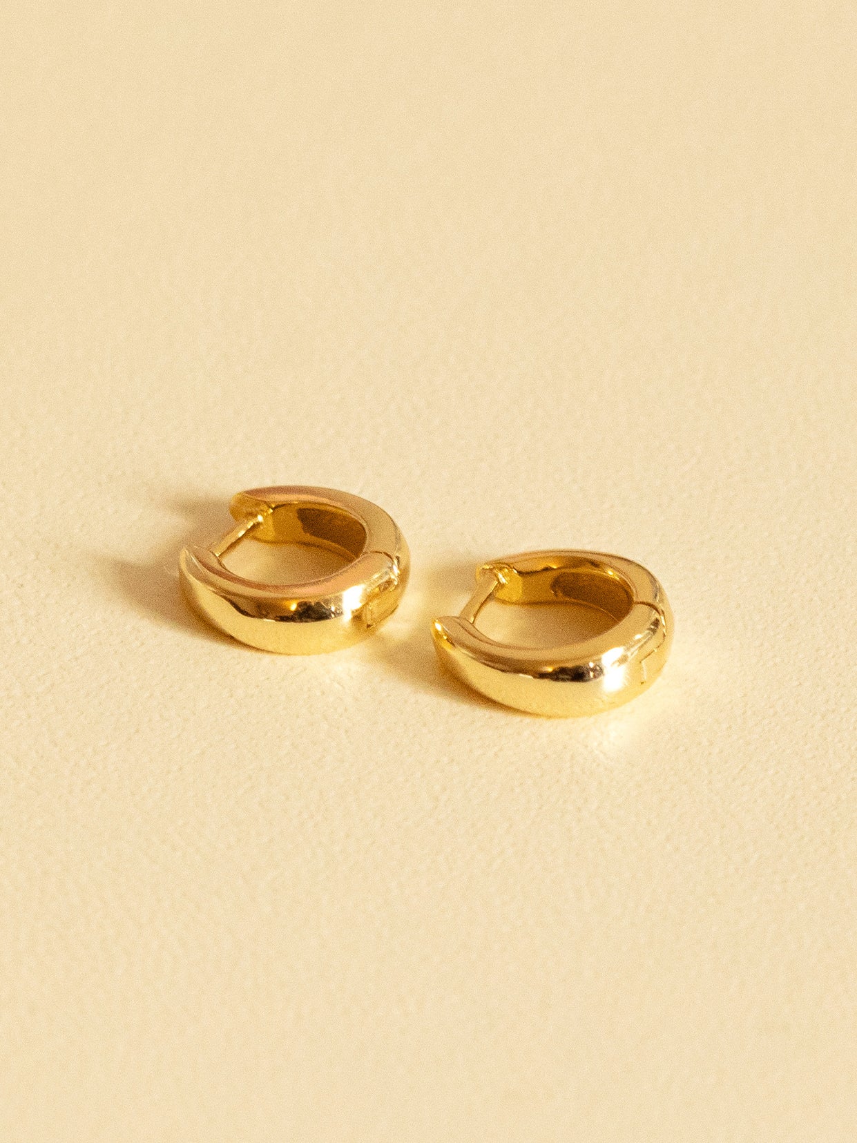 Gold Hinged Huggie Hoop Earrings