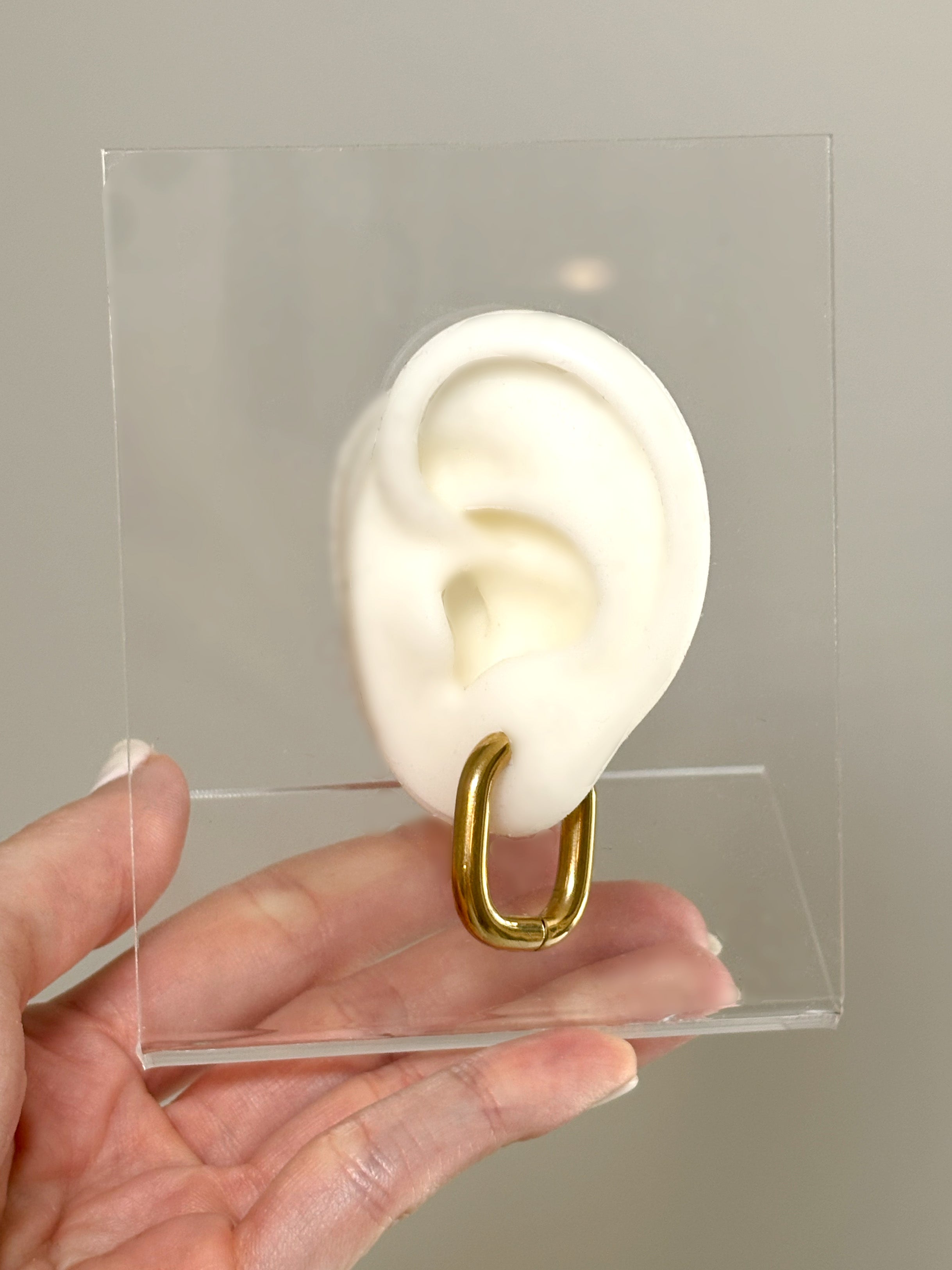 Solid Thick Oval Hoop Earrings