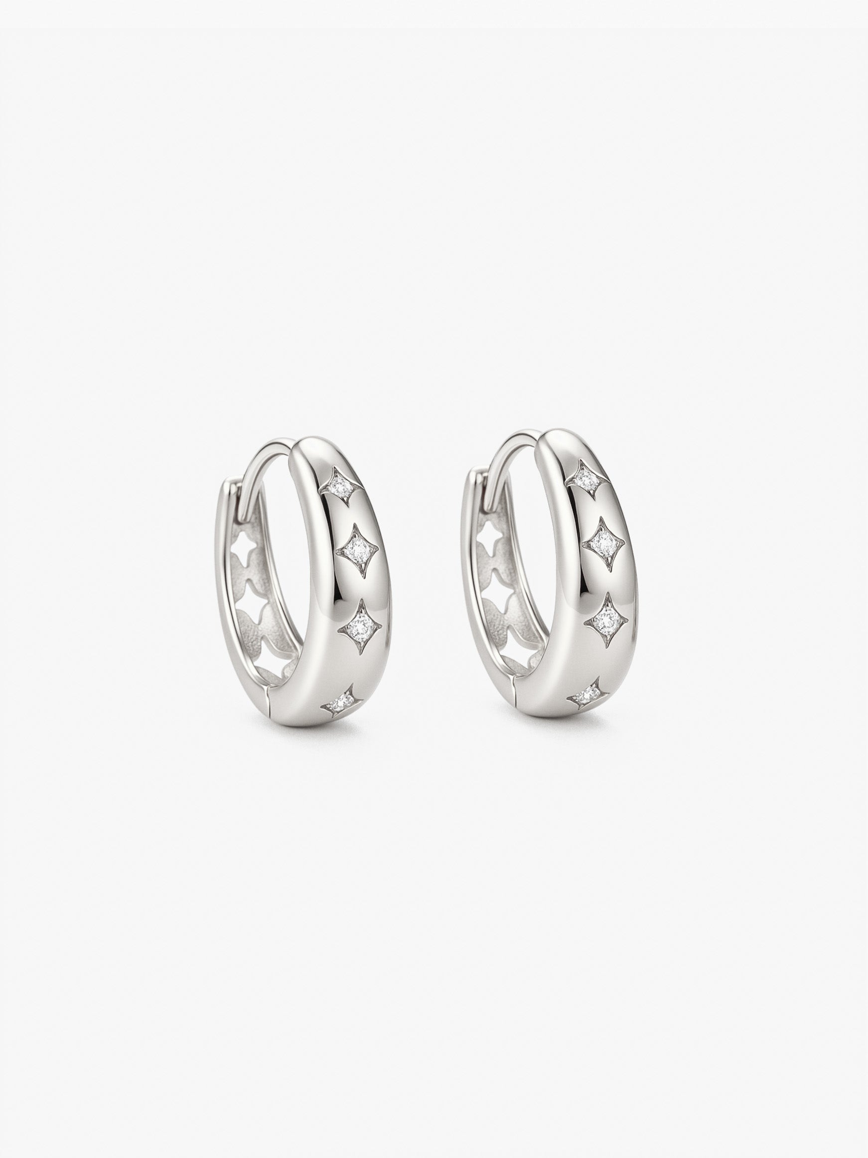 Starburst Huggie Hoop Earrings
