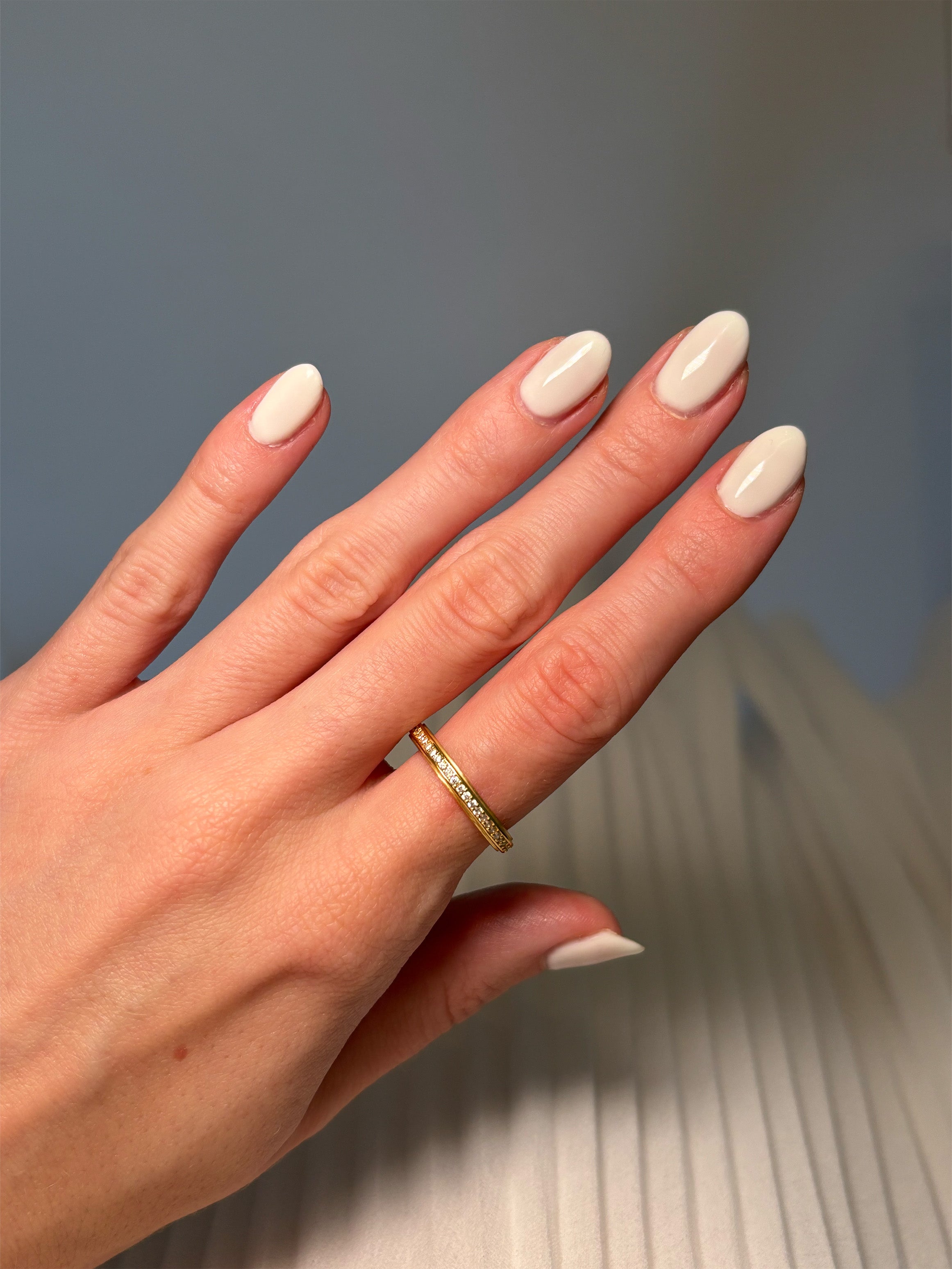 Thin Stacking Eternity Ring With Sparkling Stones