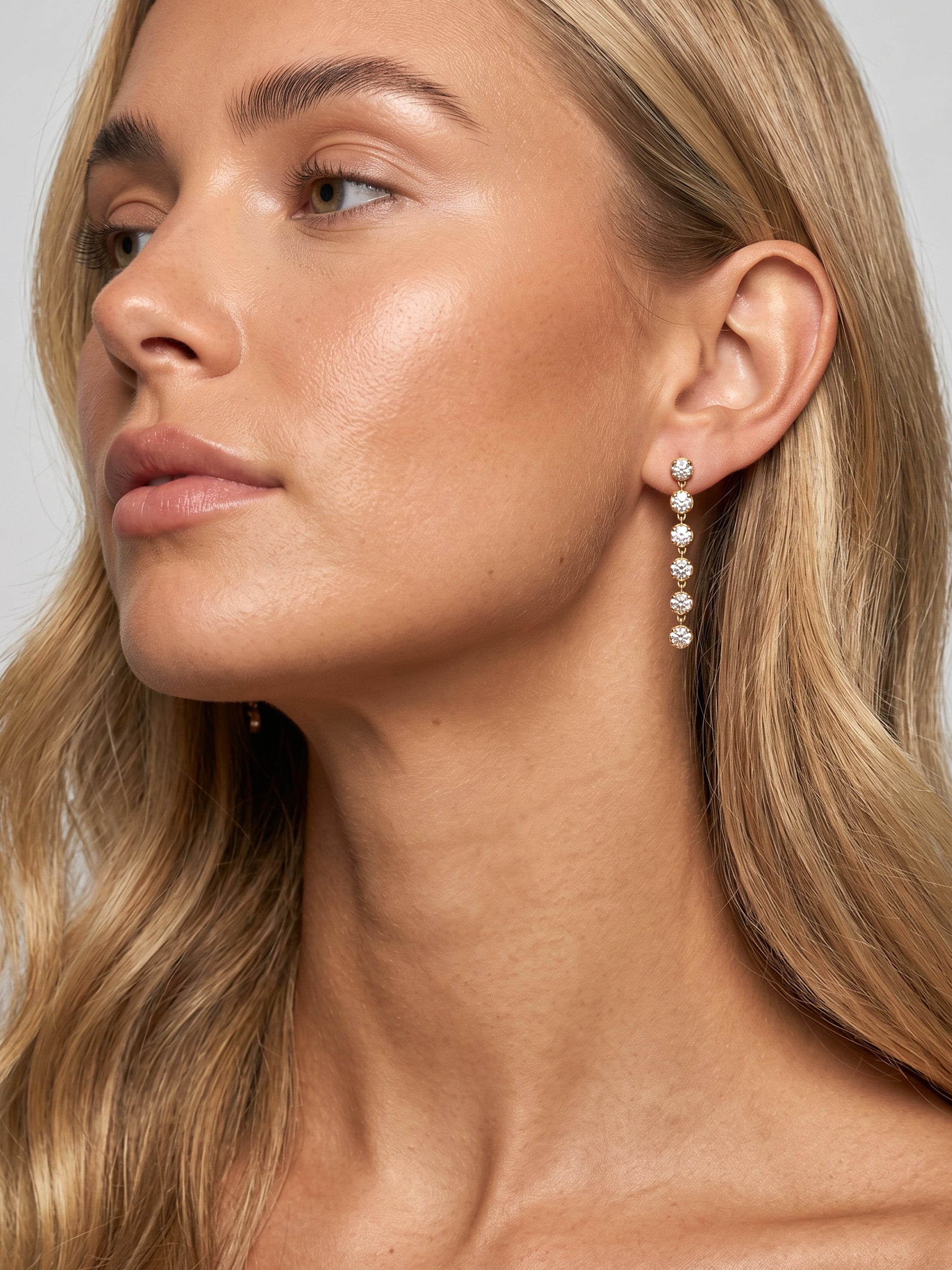 Moissanite Tennis Drop Earrings