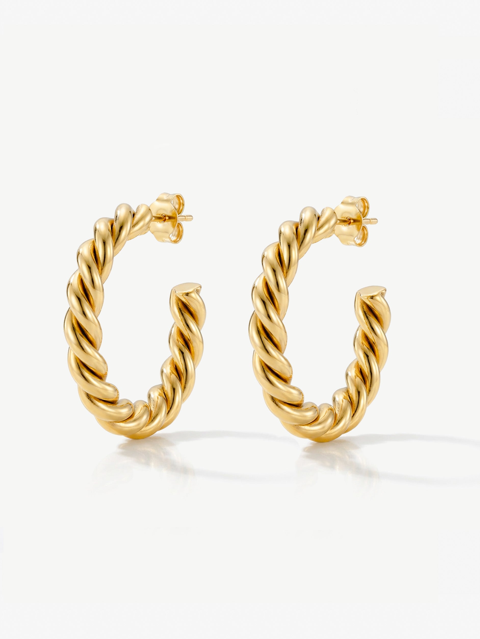 Twisted Rope Hoop Earrings