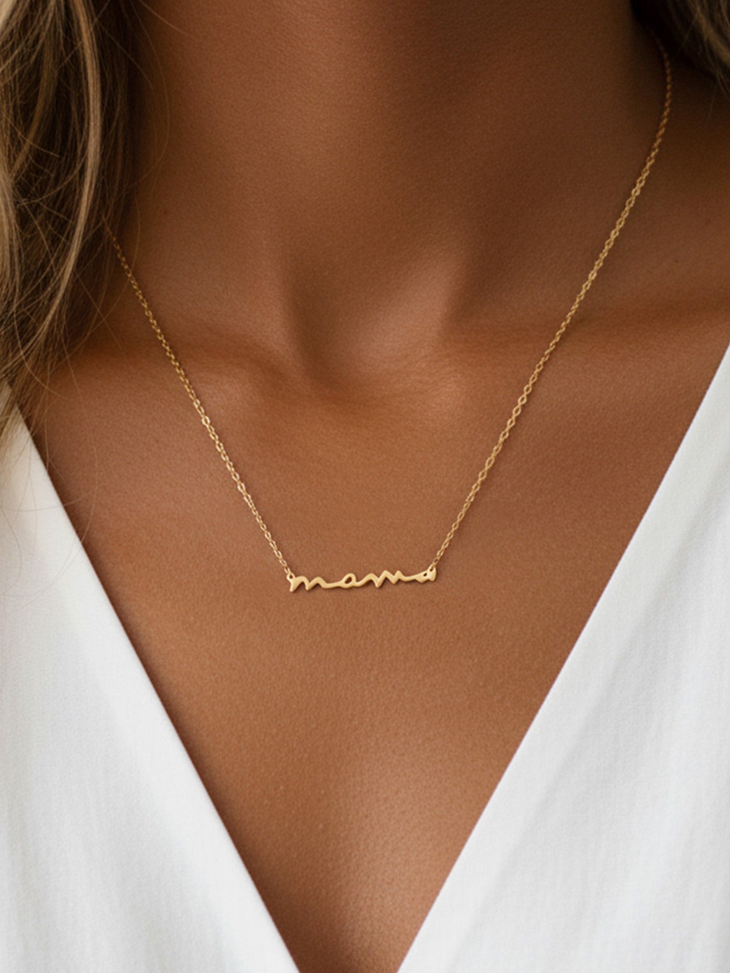 Mama Script Necklace