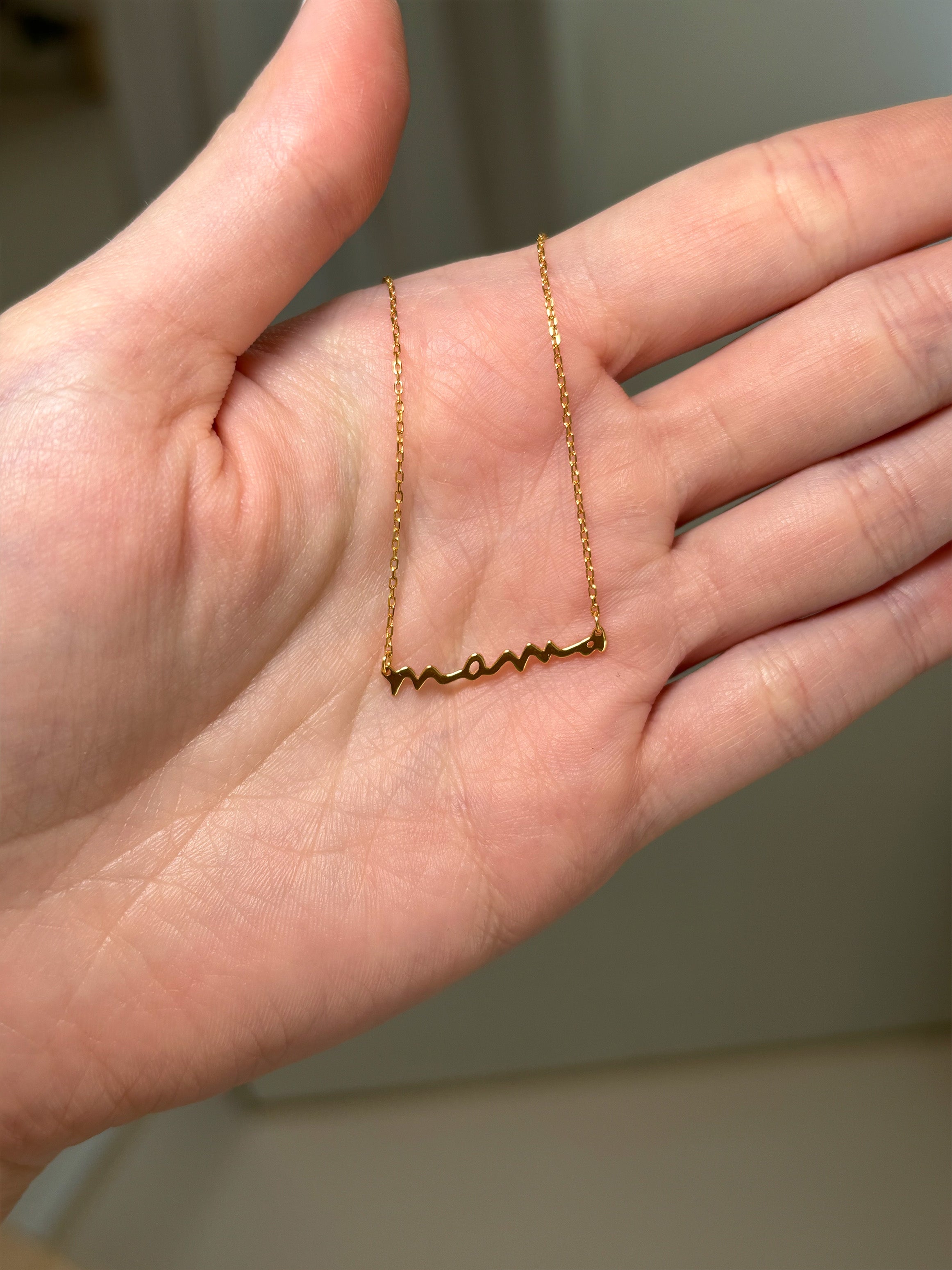 Mama Script Necklace