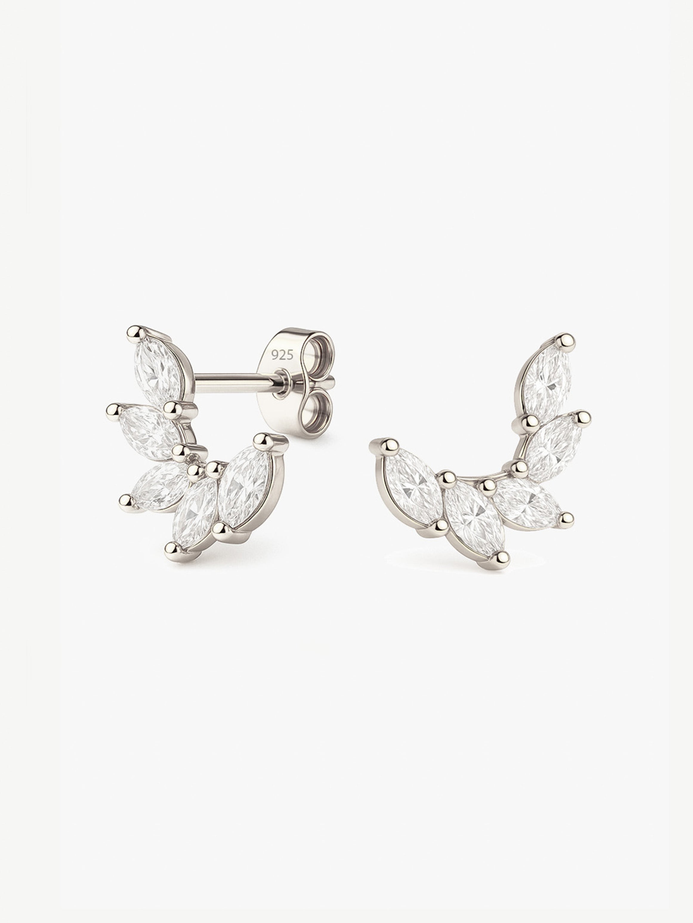 Cluster Stud Earrings - Marquise Crown