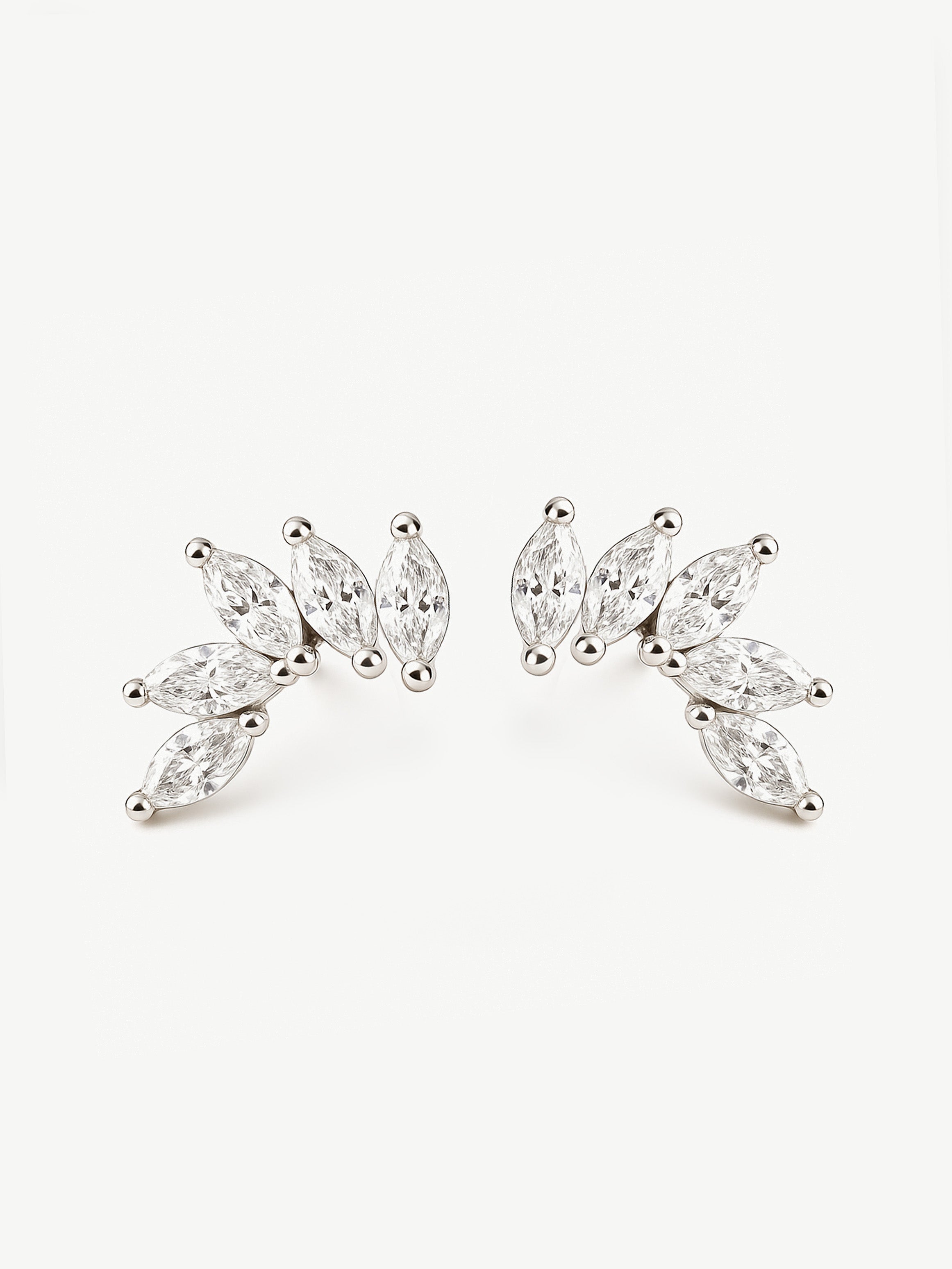 Cluster Stud Earrings - Marquise Crown