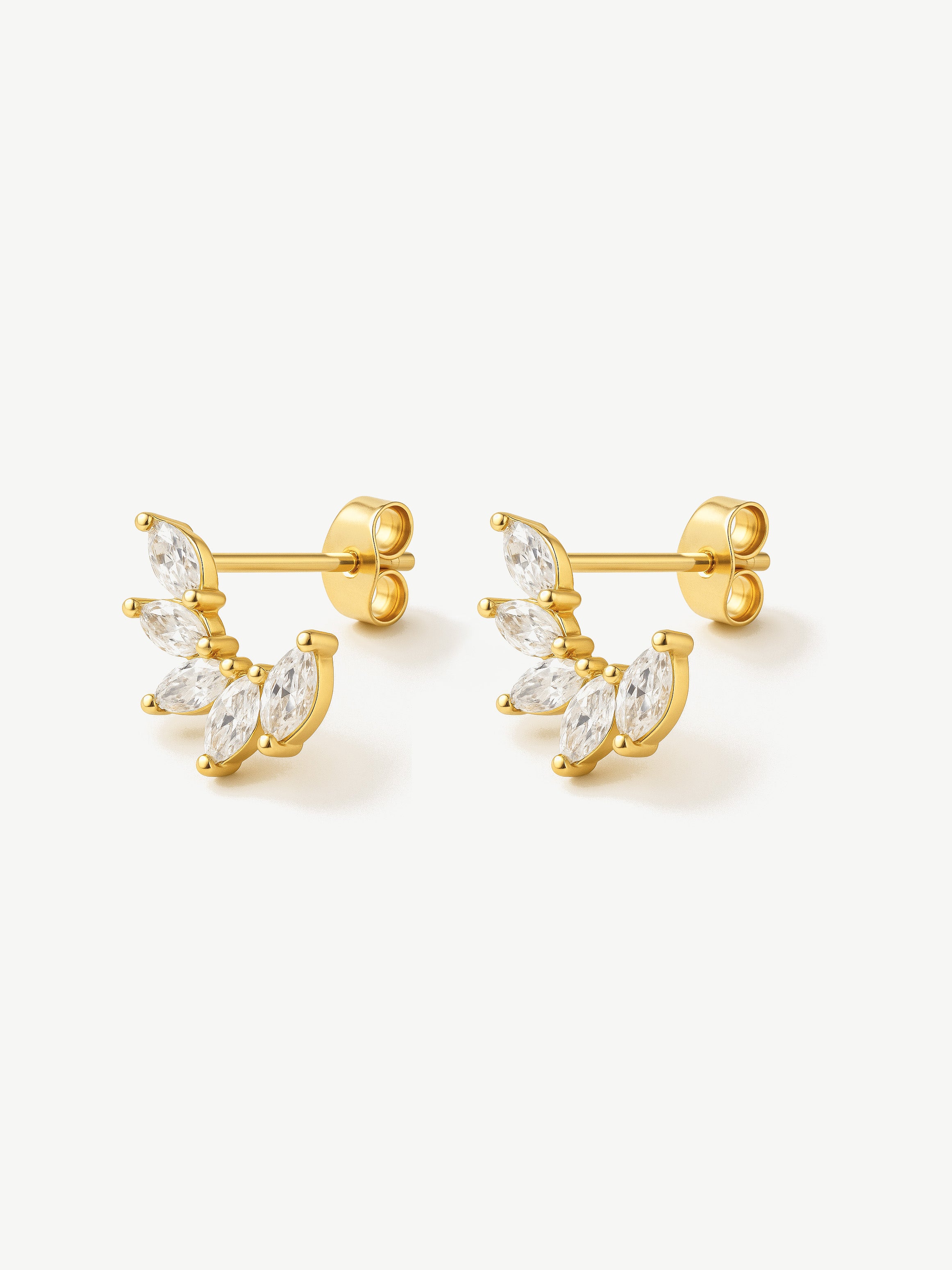 Cluster Stud Earrings - Marquise Crown